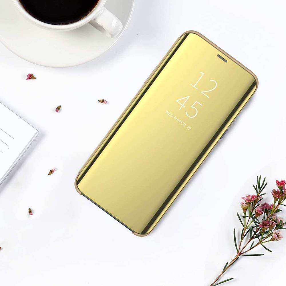 Sony Xperia XZ3 Mirror Case with Stand - Gold Shockproof Cover for Daily Use