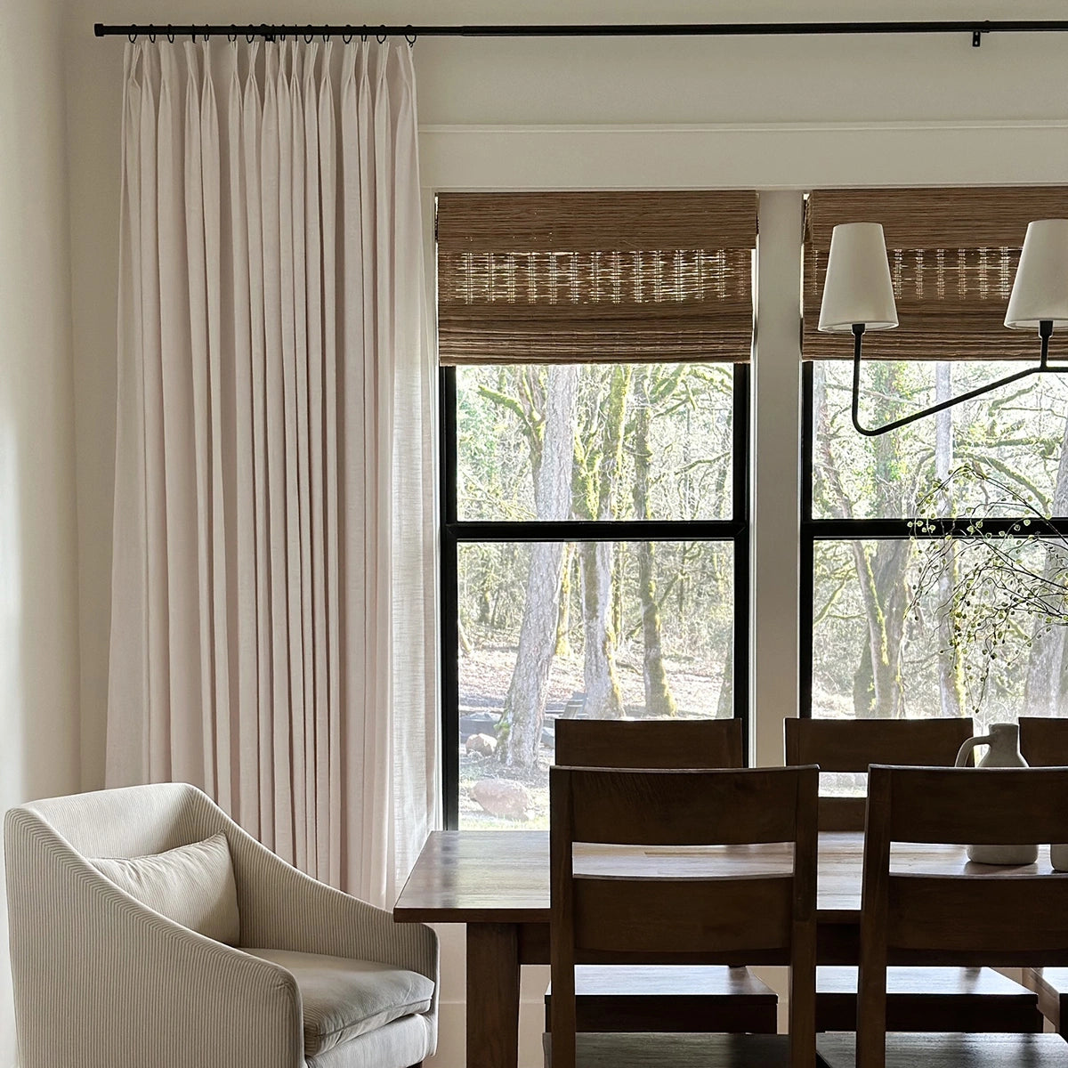 Pinch Pleated Blackout Curtains - 100% Linen Fabric for Modern Home Decor | Noise Reducing & Thermal Insulated Window Drapes for Bedroom & Living Room