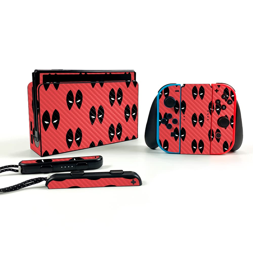 Premium Carbon Fiber Skin for Nintendo Switch OLED - Dead Eyes Pool Design | Protective & Durable Textured Finish | Easy Application | USA Made | Perfect for Gaming Protection & Style Enhancement