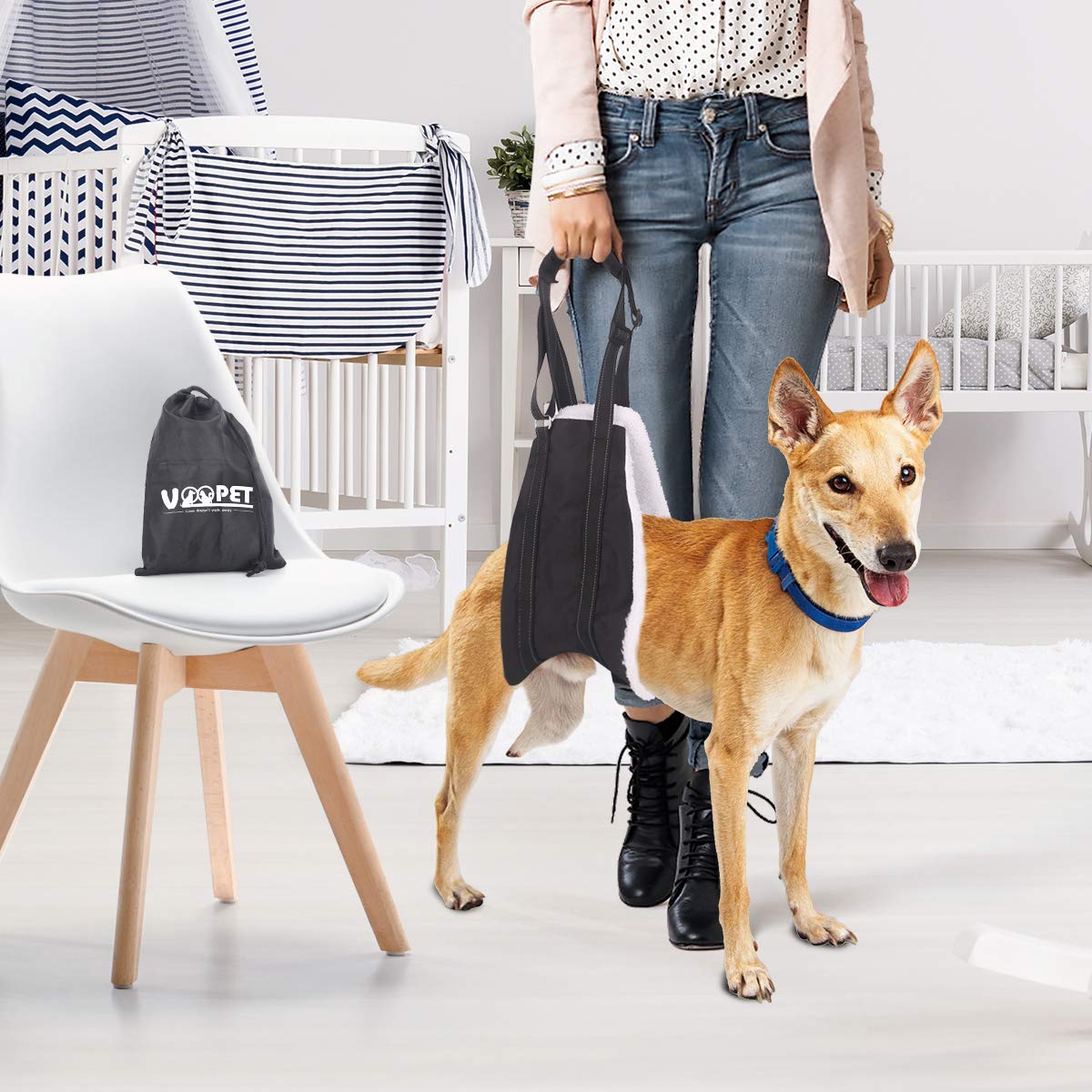 Voopet Dog Sling - Adjustable Hip Support Harness for Small, Medium & Large Dogs | Rear Leg Lift Assist for Canine Rehabilitation & Mobility Aid | Perfect for Post-Surgery Recovery, Arthritis Support & Elderly Dogs