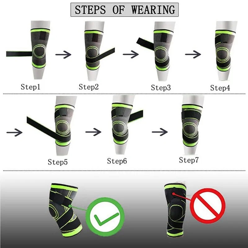 Best Compression Knee Brace for Pain Relief & Support - Adjustable & Breathable for Running, Sports & Arthritis - Men & Women (Black, Medium)