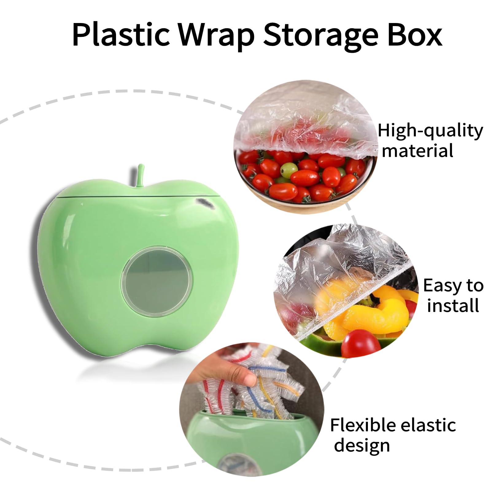 Wall-Mounted Plastic Wrap Storage Box - Punch-Free Removable Cling Film Organizer with Thickened Design for Kitchen & Bathroom (100Pcs) - Perfect for Storing Plastic Wrap, Aluminum Foil, and Wax Paper - Ideal for Pantry Organization and Space Saving