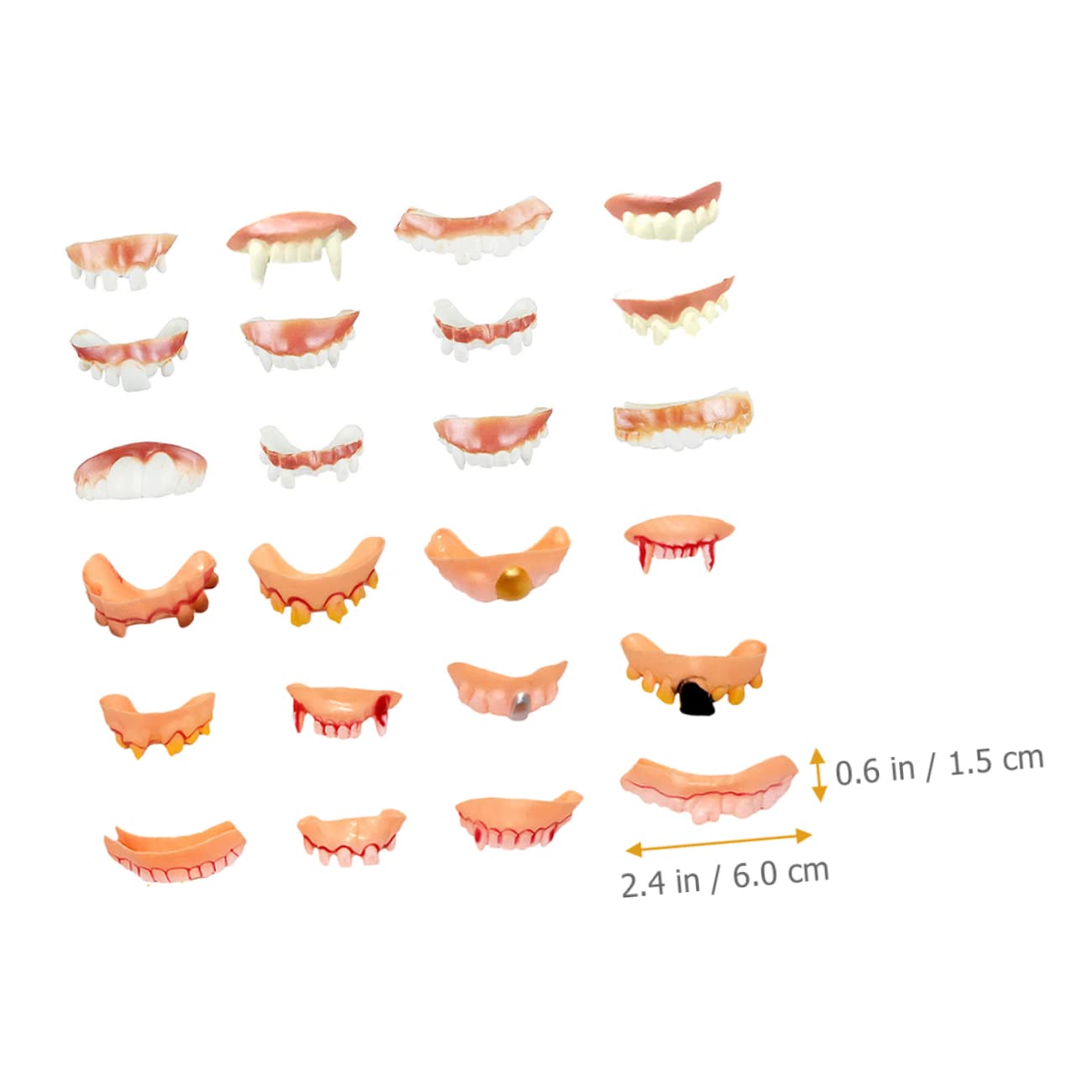 120 Pieces Halloween Fake Vampire Teeth - Vampire Fangs Costume Accessories for Cosplay, Scary Makeup Props, Prank Toys - Perfect for Halloween Parties, Cosplay Events & Spooky Pranks
