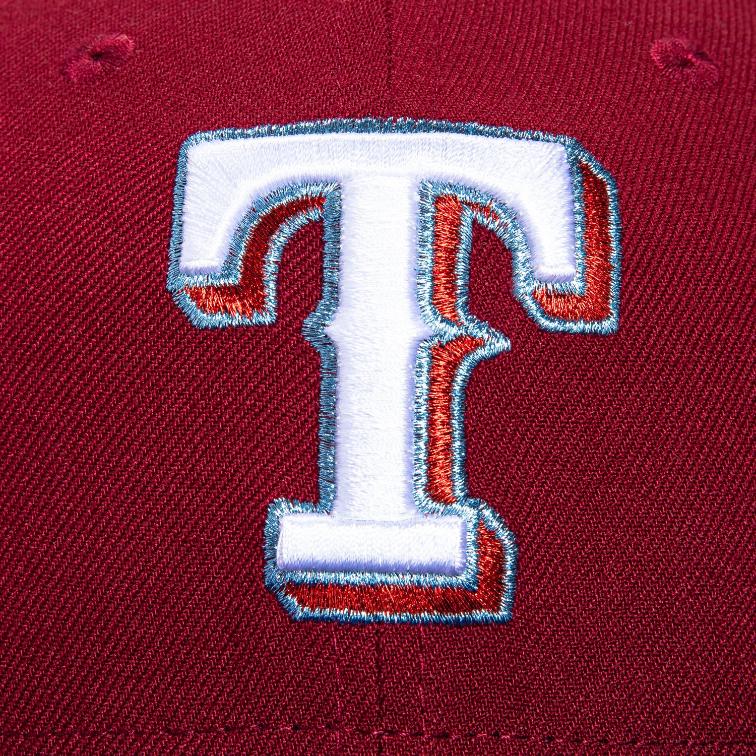 New Era 59Fifty Texas Rangers Final Season Patch Hat - Cardinal & Royal - Official MLB Baseball Cap for Fans, Games & Outdoor Activities