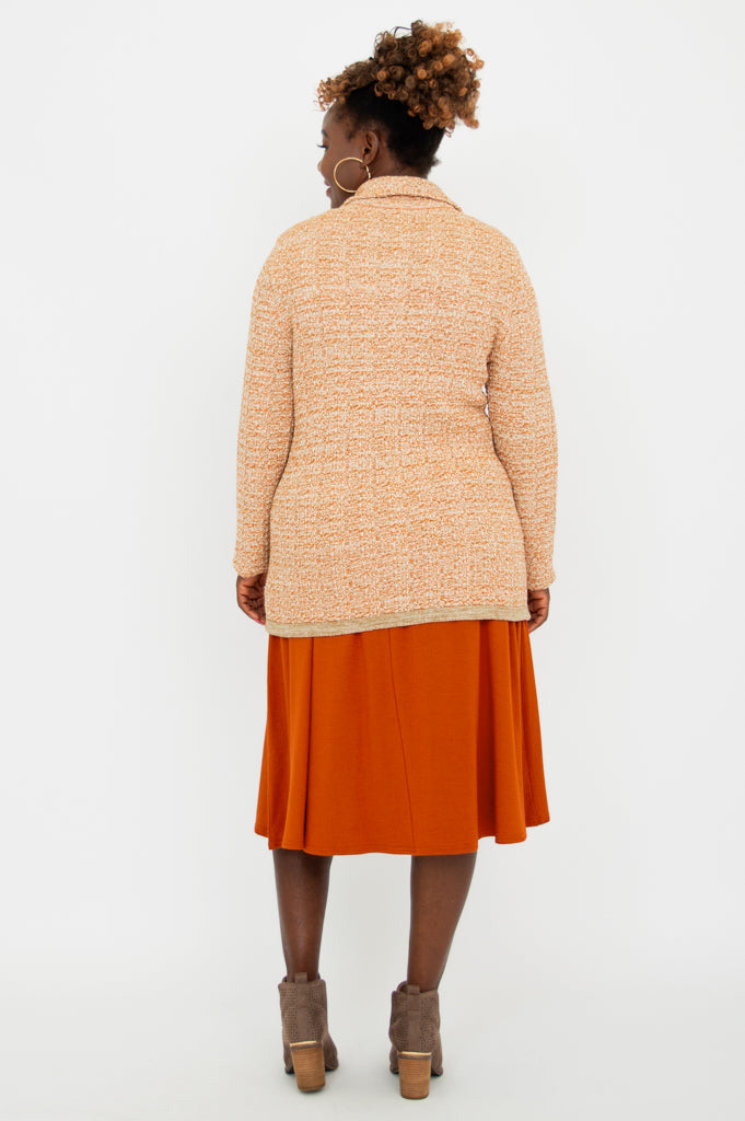 Chanel Women's Cotton Cardigan Sweater - Soft & Cozy Chai Spice Color - Perfect for Fall Fashion & Casual Outfits