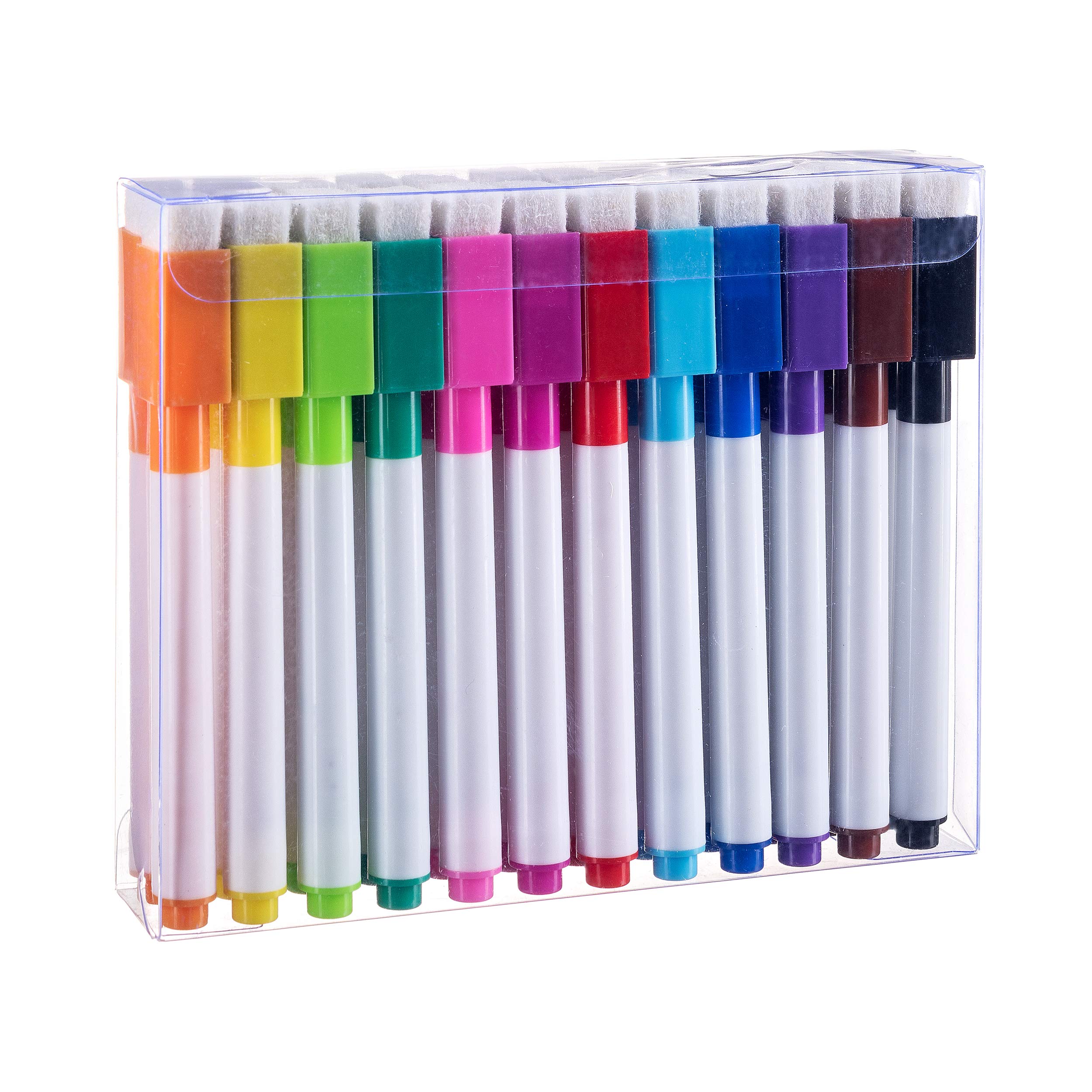 Premium Magnetic Dry-Erase Markers Set - 12 Vibrant Colors (24 Pack) with Eraser Caps | Low Odor Whiteboard Markers for Office, Classroom & Home Use | Perfect for Presentations, Teaching & Family Organization