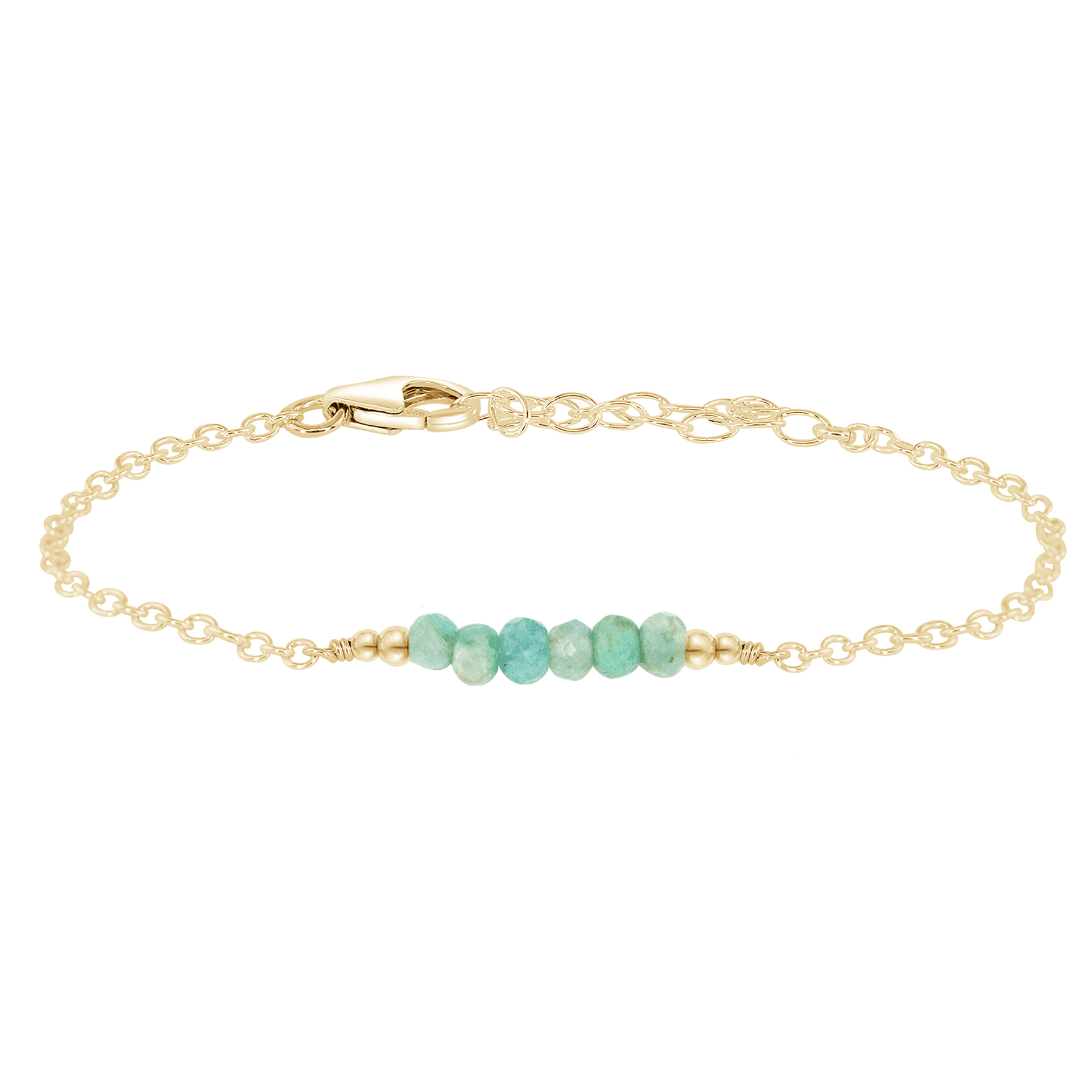 Sparkling Green Amazonite Gemstone Faceted Bead Bar Bracelet for Women | Handmade Healing Crystal Jewelry | Perfect for Yoga, Meditation & Boho Fashion