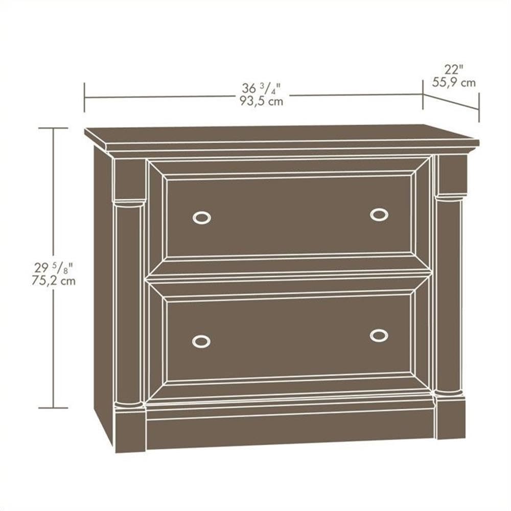 Home Square 2-Piece Office Set with Computer Desk & File Cabinet in Cherry Finish - Perfect for Home Office, Study Room or Small Workspace
