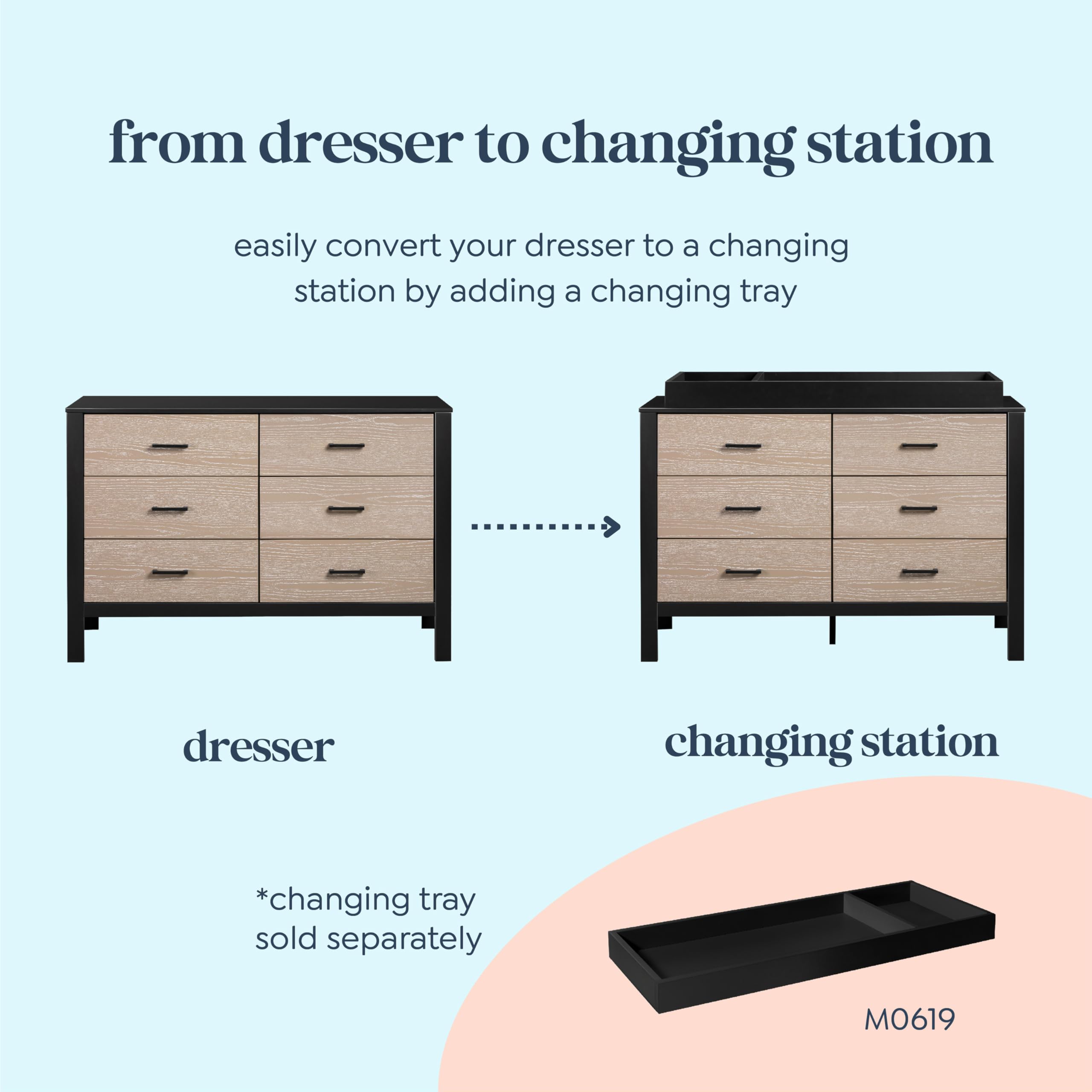 DaVinci Kalani 3-Drawer White Dresser - Modern Nursery & Kids Room Storage Furniture for Bedroom Organization