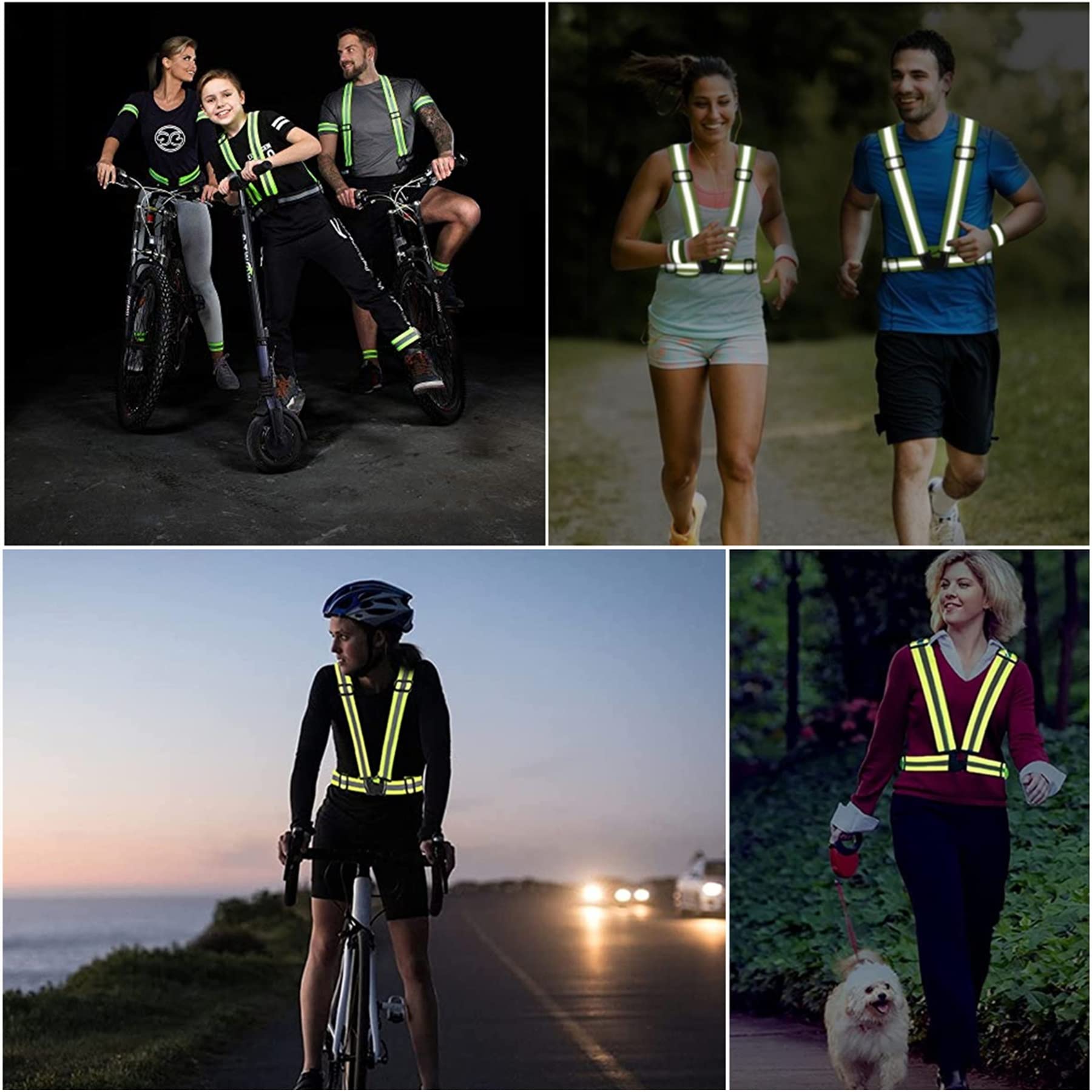 High Visibility Reflective Running Gear Set - 3-Piece Reflective Vest, Armband & Belt for Night Safety | Cycling, Jogging, Walking | Men Women Kids Outdoor Sports Accessories