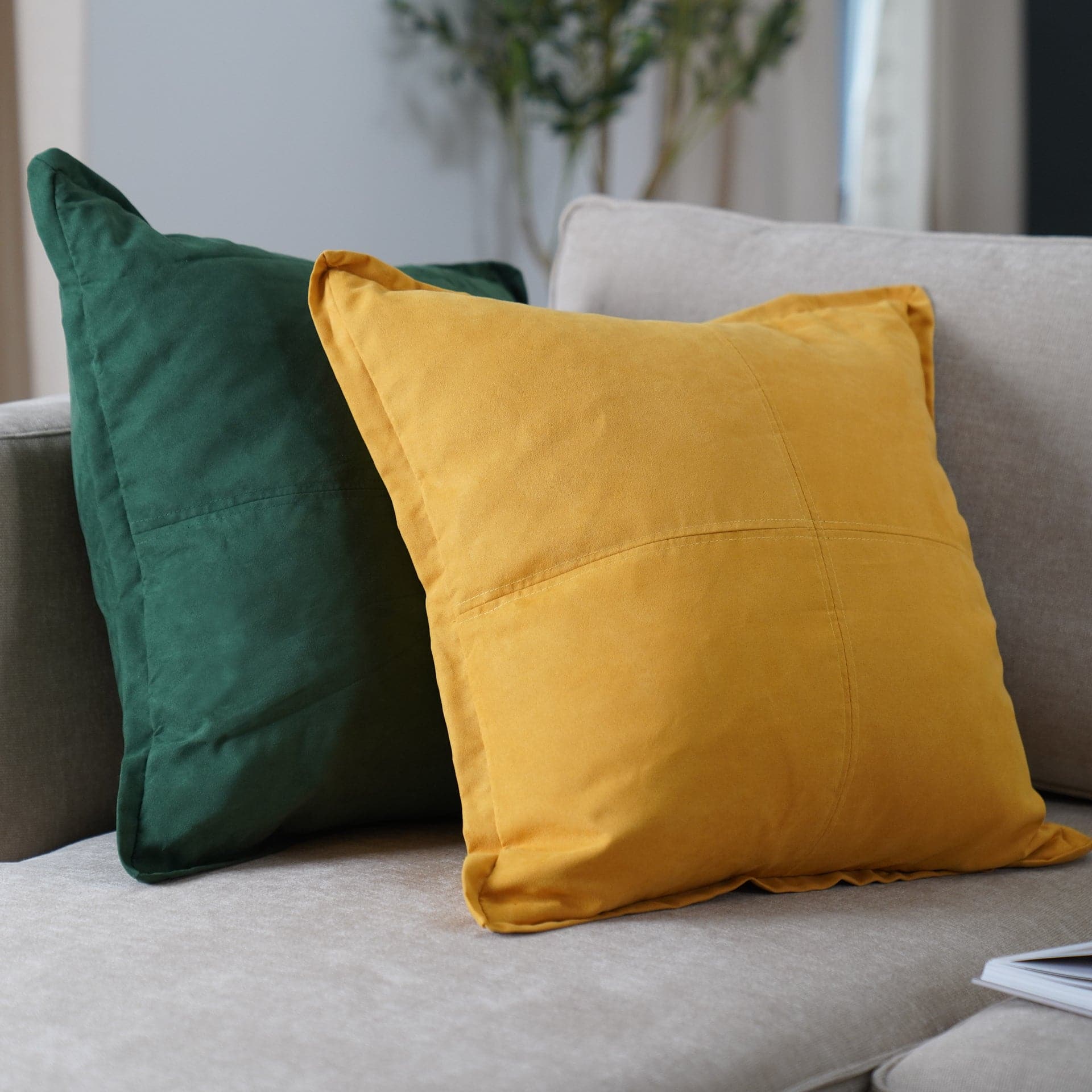 Luxury Faux Suede Decorative Throw Pillow Covers - Soft Velvet Textured Square Cushion for Sofa, Bed, Living Room Decor - Home Decor Accent Pillow for Modern & Cozy Interior Design