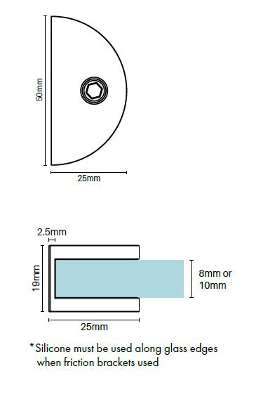 Purity Round Shower Screens Wall Bracket in Matt Black - Durable Bathroom Accessory for Modern Homes