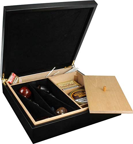 Alfred Pipe Collection Box - Premium Wooden Storage Box for Smoking Pipes & Accessories - Perfect for Pipe Smokers, Collectors & Tobacco Enthusiasts at Home or Travel