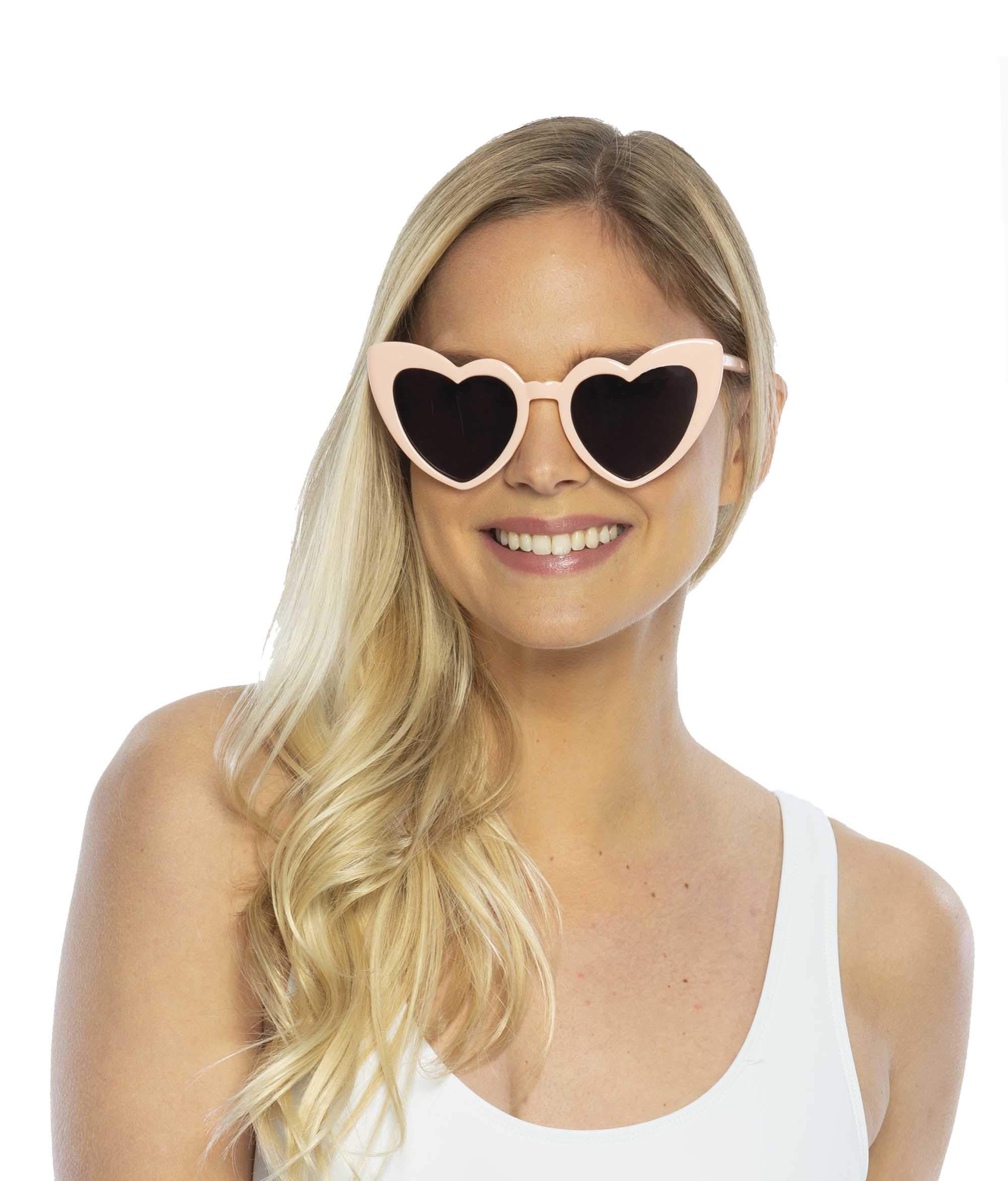 Heart Shaped Sunglasses for Women - Trendy Cat Eye Love Sunglasses with UV Protection - Perfect for Summer, Beach, Date Night & Fashion Accessories