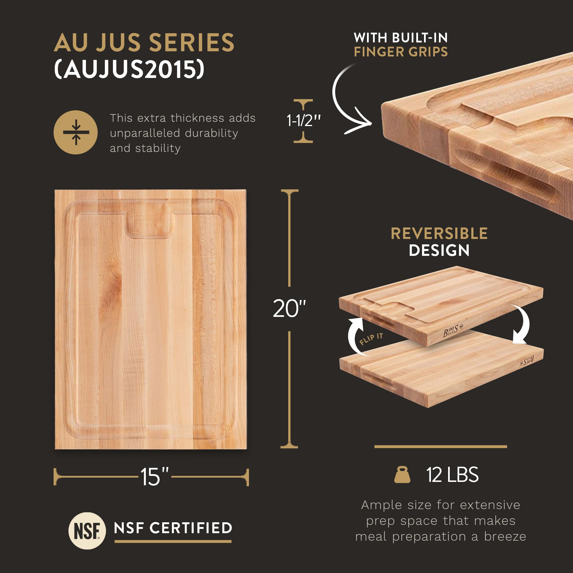 Premium John Boos Maple Wood Cutting Board - 20