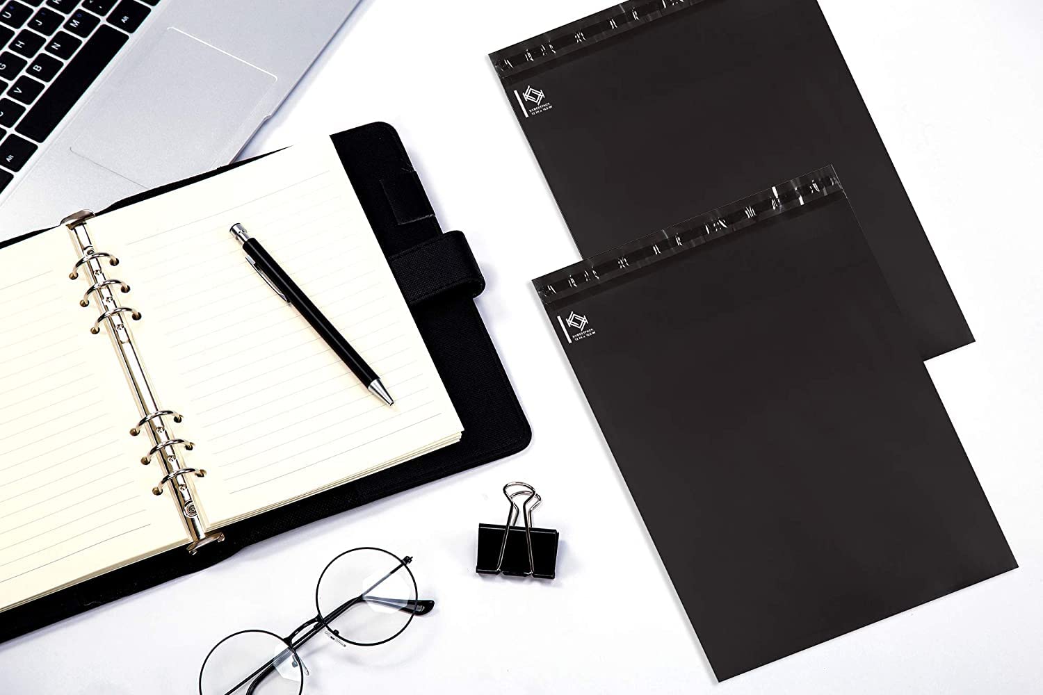 KKBESTPACK 12x15.5 Inch 500-Piece Poly Mailer Envelopes - Self-Sealing Waterproof Shipping Bags for Ecommerce, Online Stores & Small Businesses (Black) - Ideal for Shipping Clothes, Books & Lightweight Packages - Perfect for Amazon FBA, Etsy Sellers & Home Business Shipping Needs