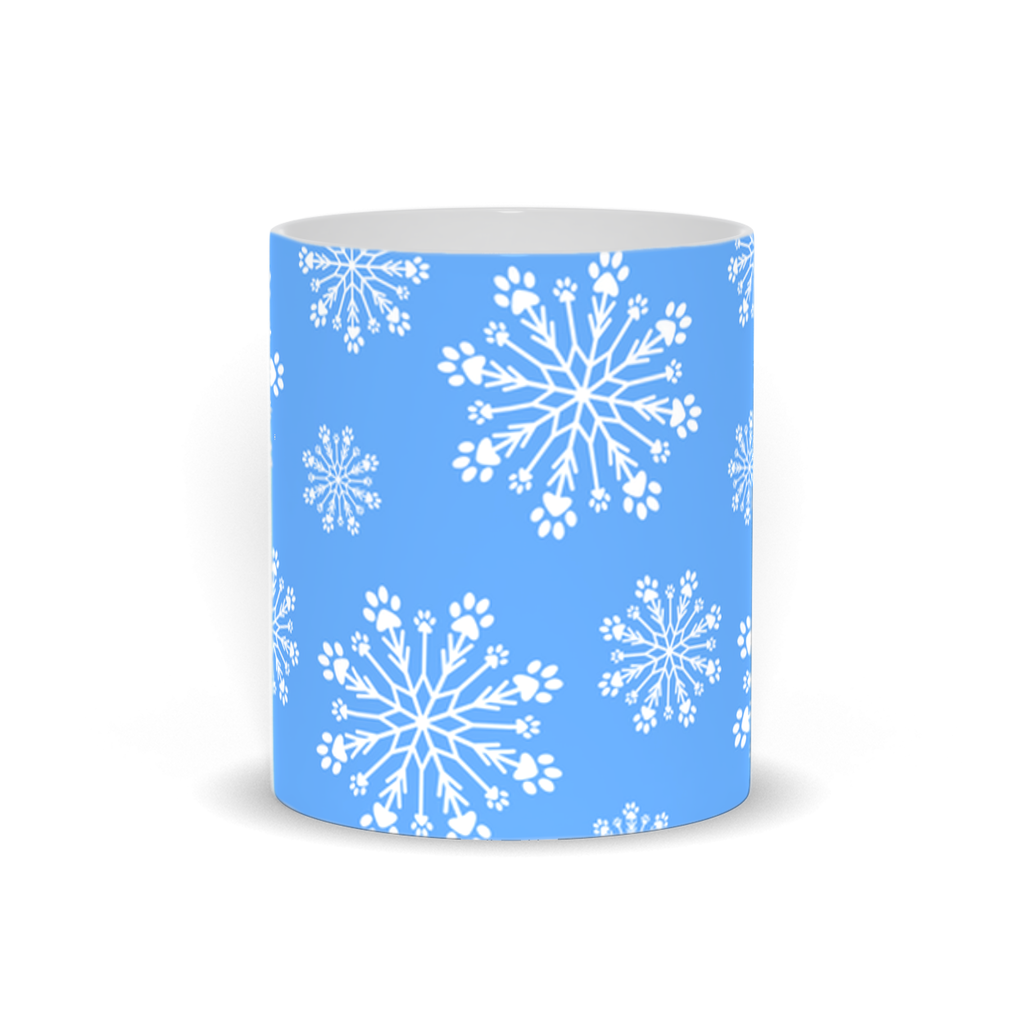 Paw Snowflake Mug - Cute Dog Themed Coffee Cup for Pet Lovers, Perfect for Hot Chocolate, Tea & Winter Drinks - Ideal Gift for Christmas & Cozy Home Use