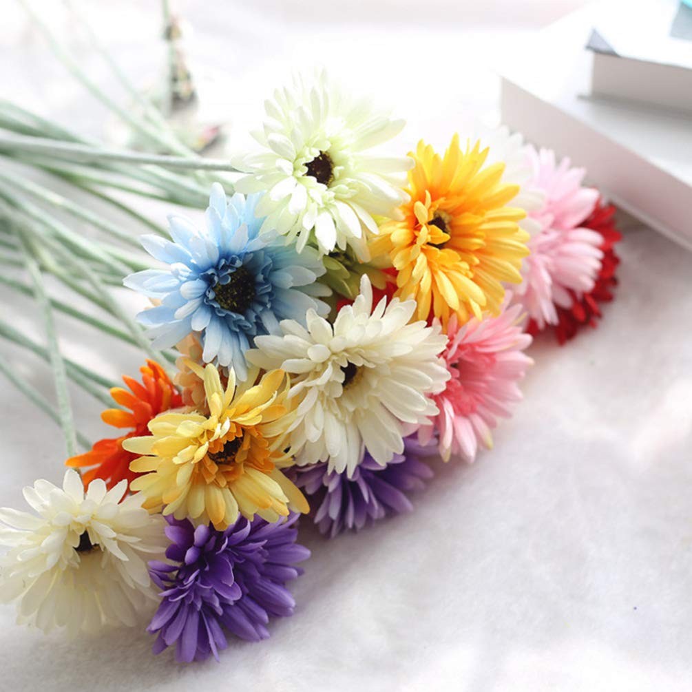 BESPORTBLE 10pcs Artificial Gerbera Flowers - African & European Style Wedding Bouquet Decorations, Fake Flower Arrangements for Home, Party, and Event Decor