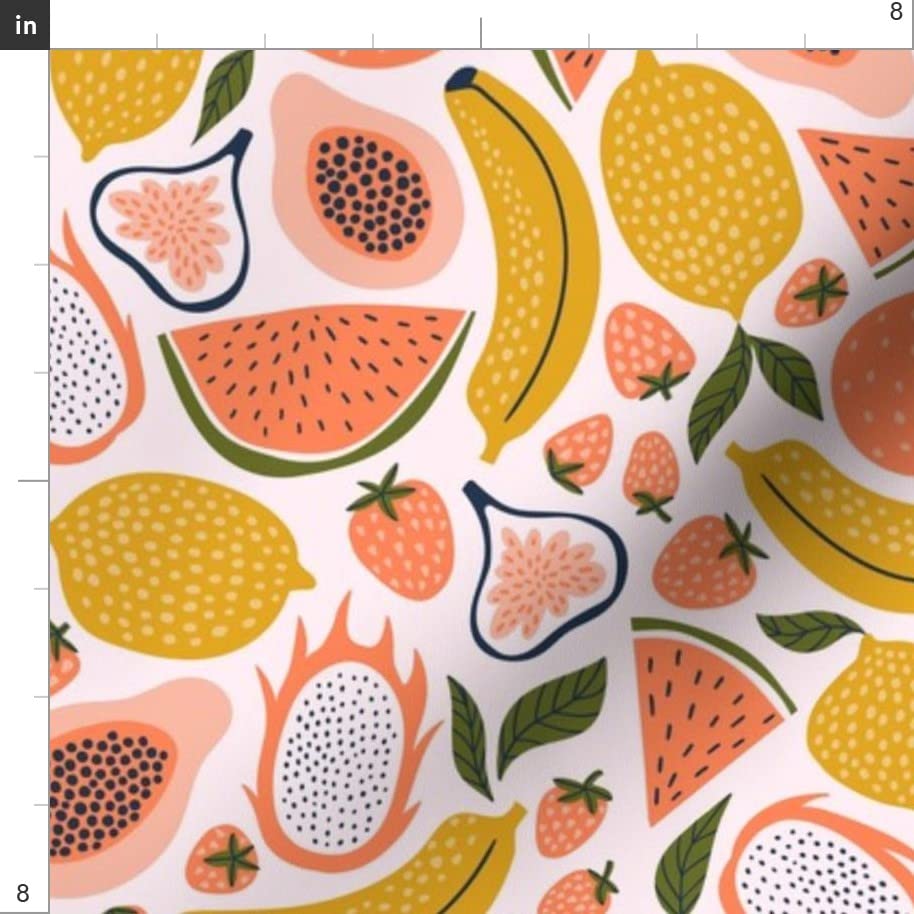 Summer Fruit Orange Citrus Printed Minky Fabric - Soft Plush Fat Quarter for Sewing Baby Blankets, Quilt Backing & DIY Home Decor - Spoonflower Premium Fabric for Nursery, Crafts & Cozy Projects