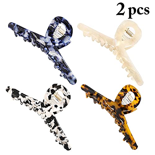 COSYOO Acetate Hair Claw Clips 4PCS Set - Strong Hold Non-Slip Large Hair Clips for Women & Girls - Perfect for Updos, Ponytails & Everyday Hairstyles