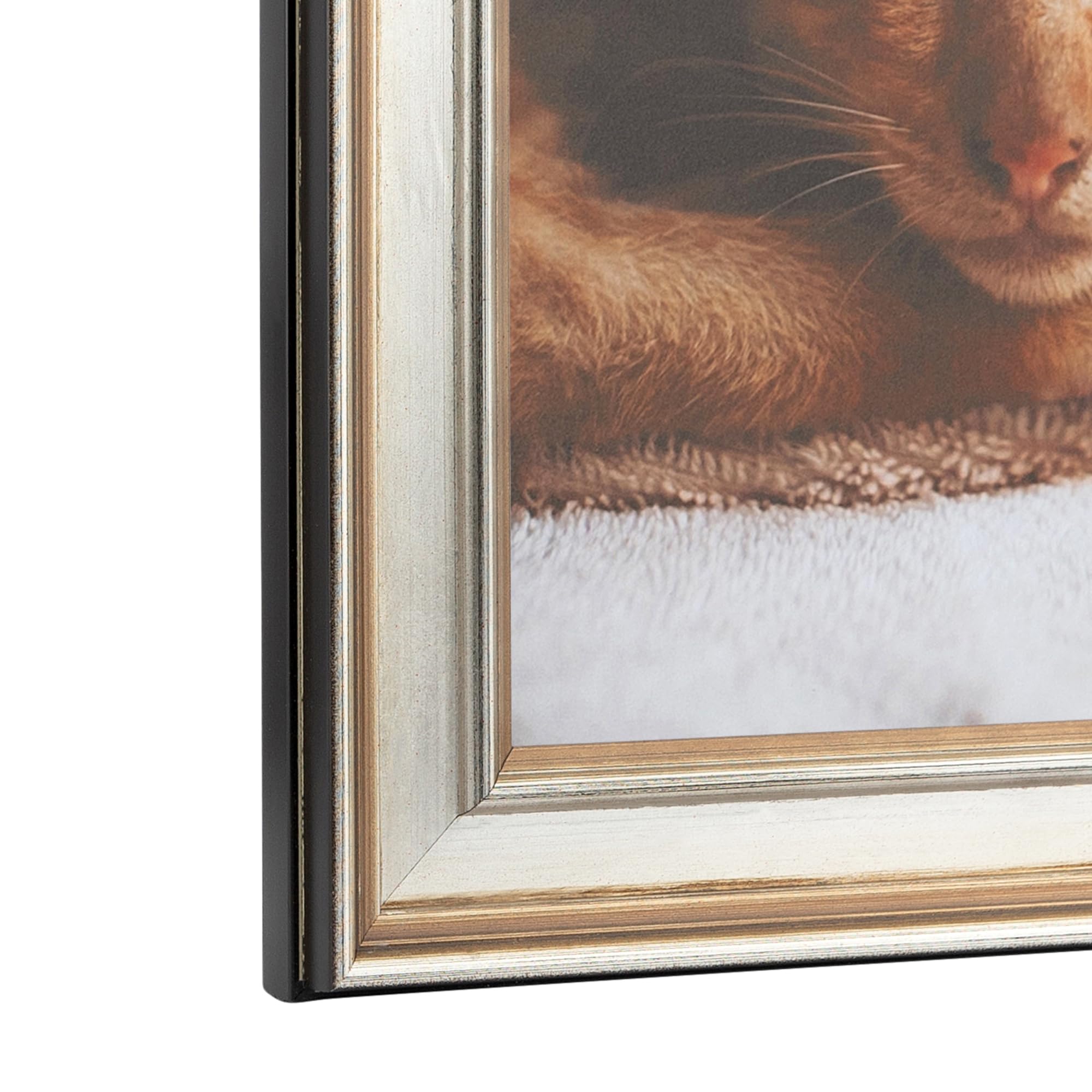 ArtToFrames 20x28 Inch Silver Wood Picture Frame with Gold Accents - Premium Wall Decor for Living Room, Bedroom & Office - WOMD1087-20x28