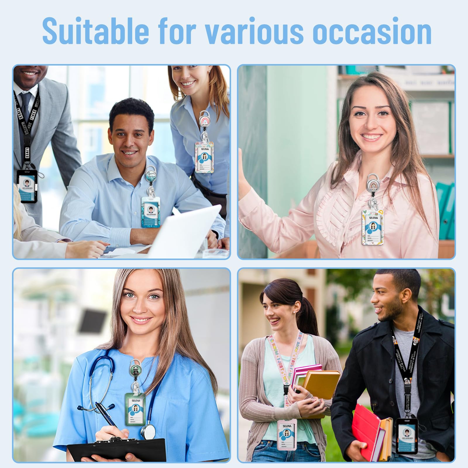 Retractable ID Badge Lanyard for Nurses, Teachers & Students - Cute Sea Turtle Design