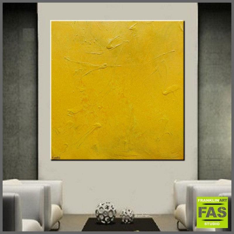 Abstract Yellow Wall Art - Modern Canvas Painting for Home & Office Decor - Perfect for Living Room, Bedroom, or Workspace