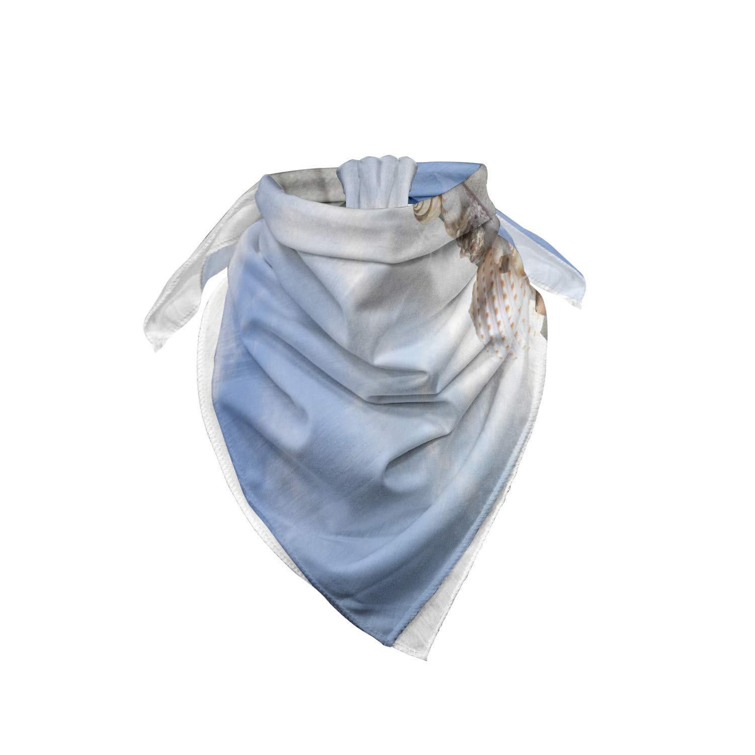 Ambesonne Shell Bandana - Seashells on Sand Hill Sky Design - Unisex Head & Neck Scarf for Beach, Summer & Outdoor Activities
