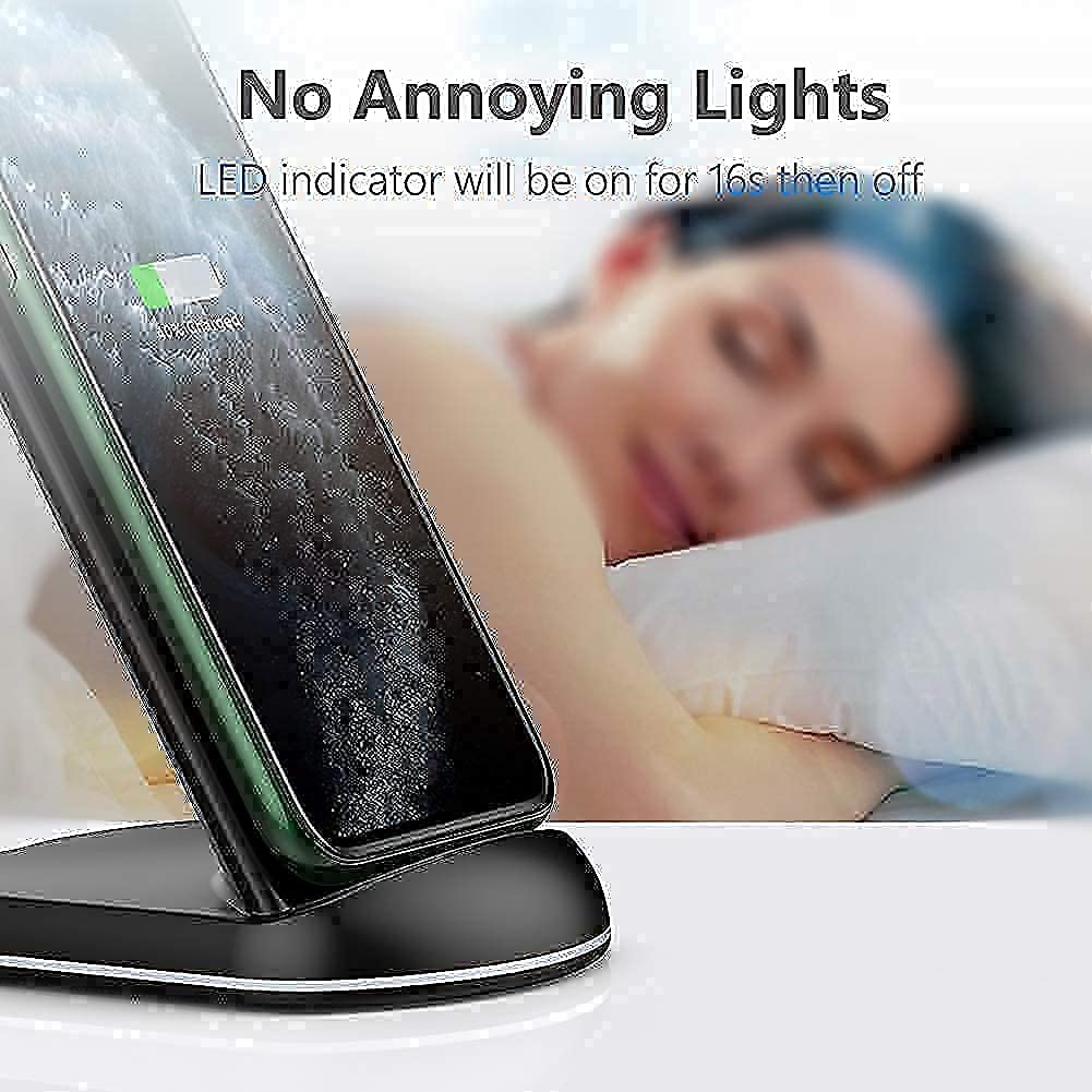 Yootech 3-in-1 Wireless Charger Set - Fast Qi-Certified Charging Pad & Adjustable Stand for iPhone 15/14/13/12/11, Samsung Galaxy S23/S22/S21, AirPods - Perfect for Bedside, Office & Travel Use