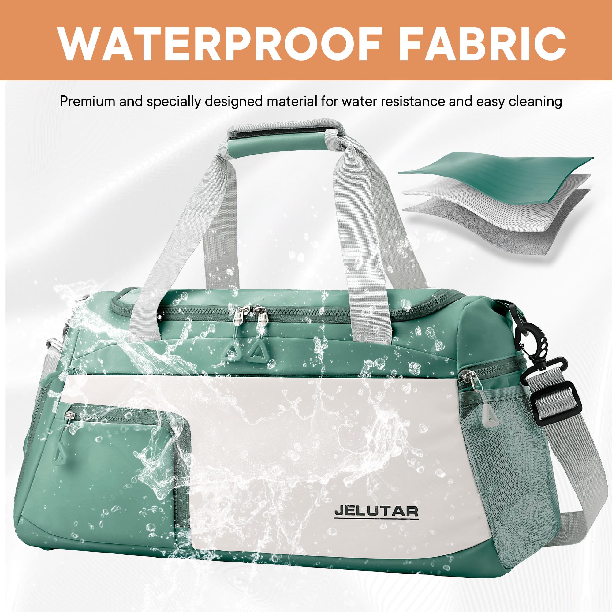 JELUTAR Women's Gym Duffle Bag - Small Carry-On Travel Tote & Weekender Bag with Shoe Compartment & Waterproof Pocket - Perfect for Workouts, Travel, and Sports Gear Storage