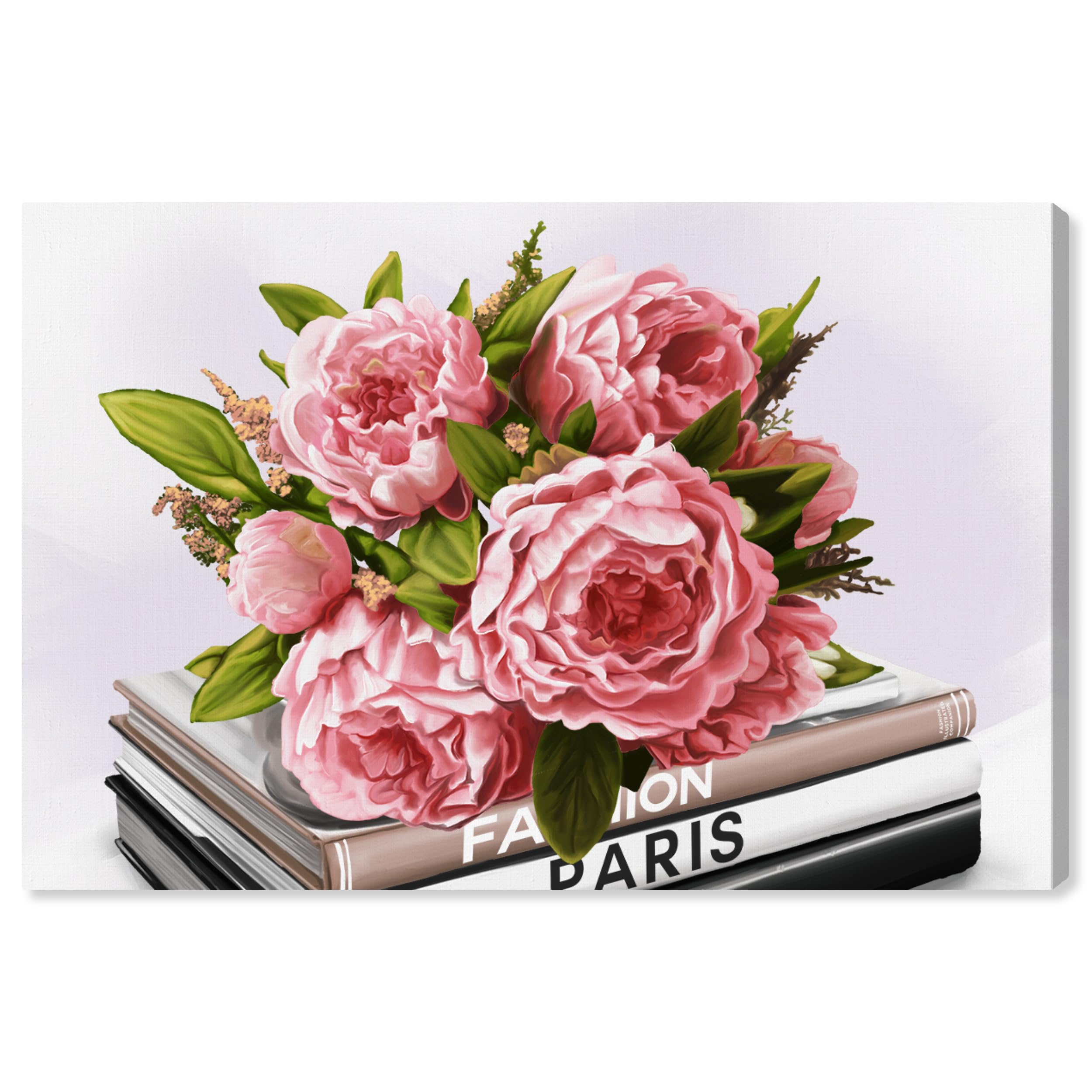 Floral Peonies Books II Canvas Wall Art Print by Oliver Gal – Elegant Home Decor for Living Room, Bedroom & Office