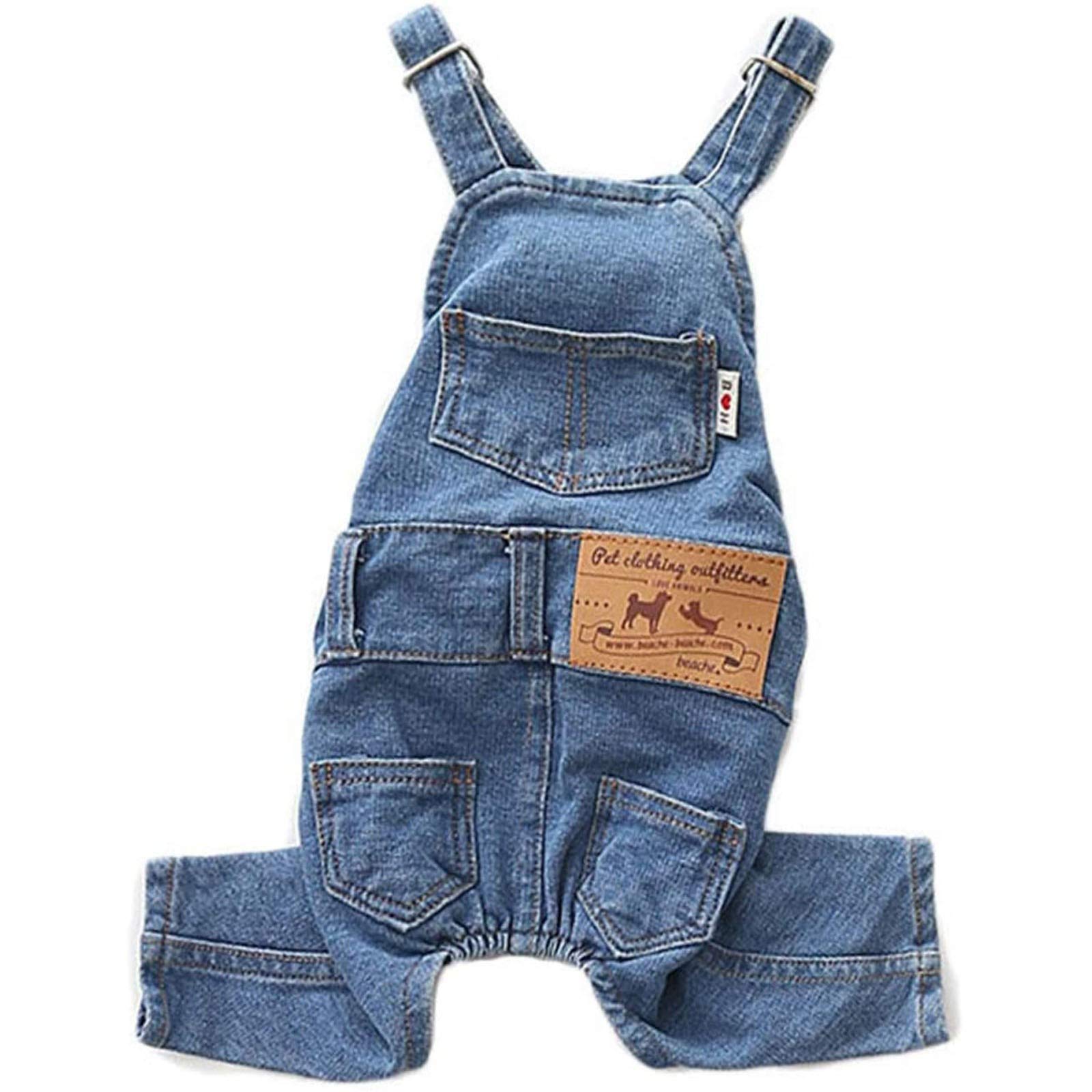 Stylish Dog Clothes - Pet Denim Overalls & Hooded Sweater Set for Chihuahuas | Winter Outfit for Small Dogs | Perfect for Outdoor Walks & Photo Shoots