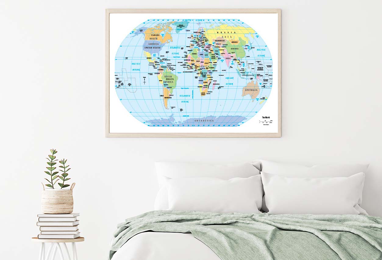 2012 World Political Map Poster - Premium Quality Home Decor Wall Art - Multiple Sizes Available - Perfect for Classrooms, Offices & Living Room Decor