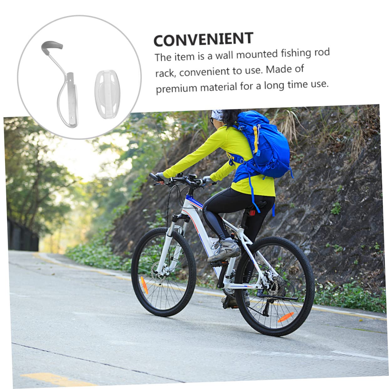 GANAZONO 3-Pack Heavy Duty Wall Hooks for Indoor Cycling Bikes - Bike Storage Hooks, Wall Mounted Rack for Garage, Home Gym Organization (Ideal for Hanging Bikes, Helmets & Gear)