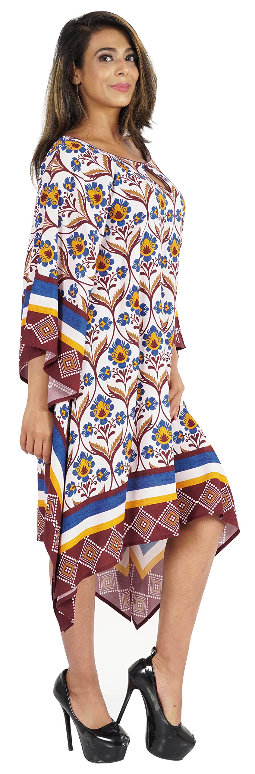 Women's Moomaya Loose Beach Kaftan Dress - Casual Caftan Swimsuit Cover Up for Summer Vacation, Pool Party & Boho Outfit