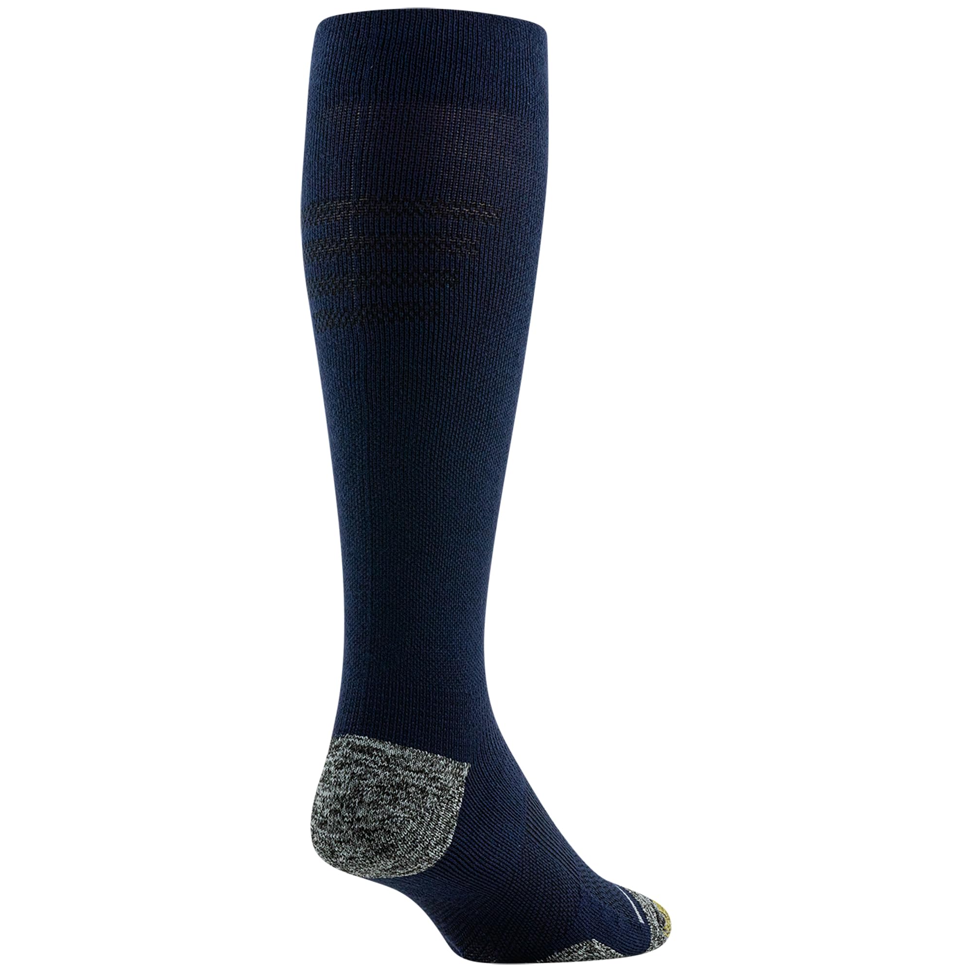 GOLDTOE Men's Mild Compression Over The Calf Comfort Socks - 2 Pairs - Breathable & Supportive for Work, Travel & Everyday Wear