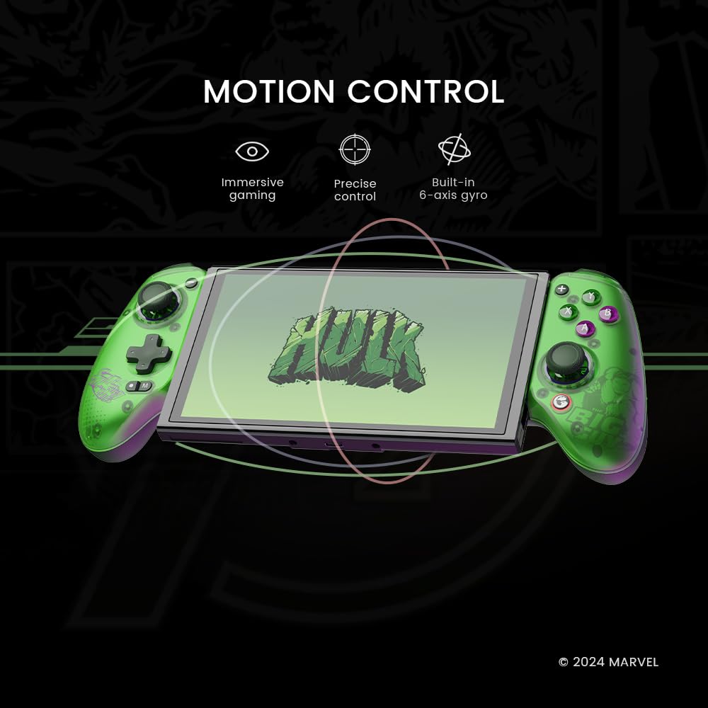 GameSir G8 Plus Bluetooth Mobile Game Controller for Nintendo Switch, iOS, Android & Tablets - Wireless Gamepad with Hall Effect Joysticks & Triggers - Compatible with PlayStation, Steam Link, PUBG MOBILE, Call of Duty (G8 Plus Hulk Edition) - Perfect for Mobile Gaming, Cloud Gaming & eSports Tournaments