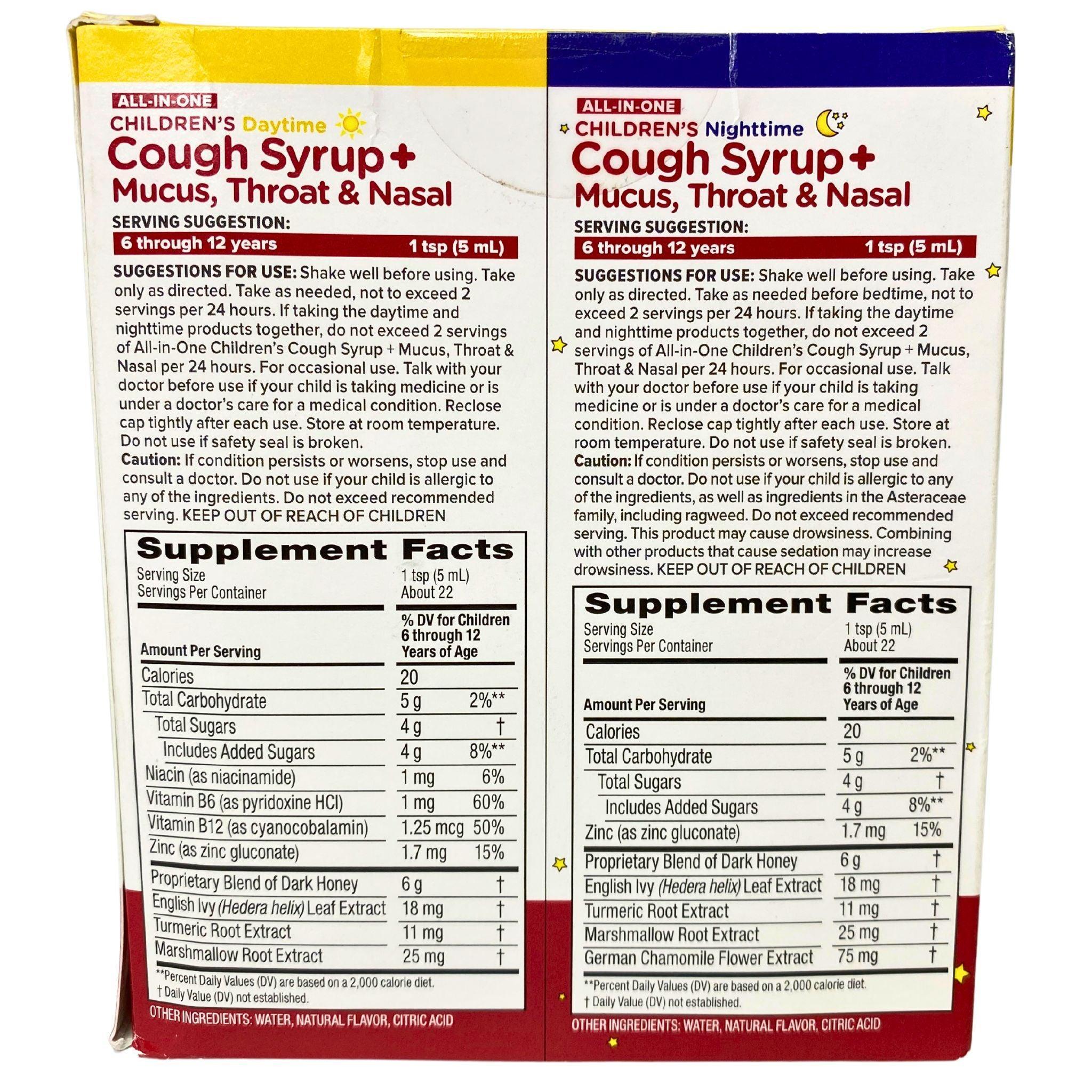 Zarbee's Day & Night Value Pack - Children's Cough Syrup & Immune Support (23 Pcs) - Berry Flavor for Kids - Daytime & Nighttime Relief - Perfect for Cold Season & Travel