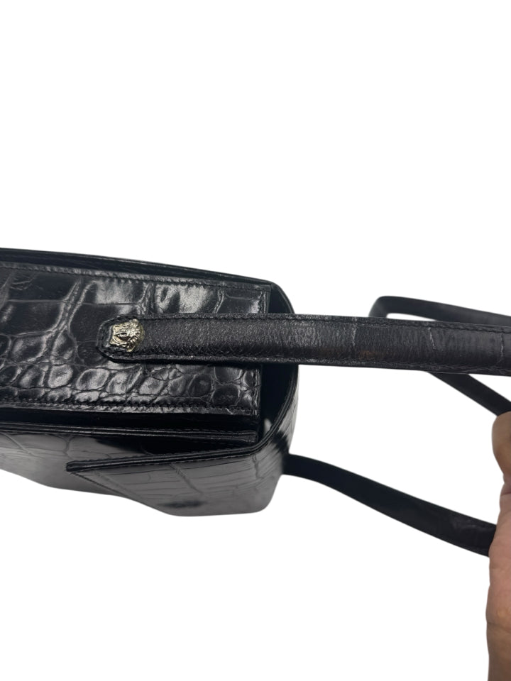 Versace Leather Embossed Handbag for Women | Luxury Designer Crossbody Purse | Perfect for Parties, Dating & Evening Events