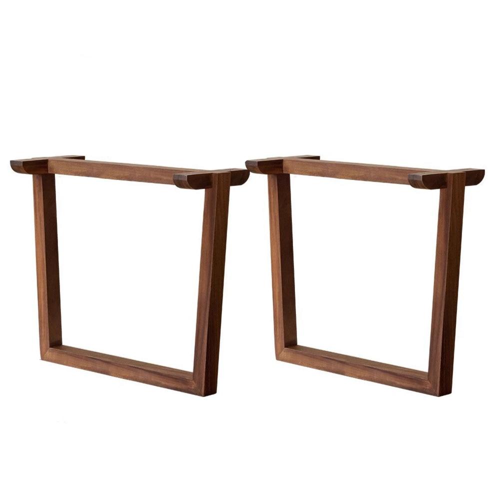 Premium Black Walnut & Ash Solid Wood Table Legs with Metal & Acrylic Accents - Sturdy Modern Furniture Legs for Dining Tables, Desks, and DIY Projects