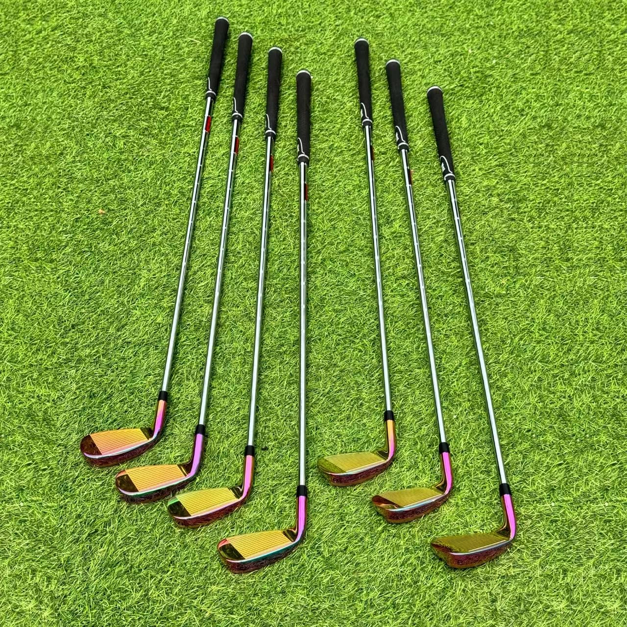 Premium Golf Irons Set (4-PW) for Men & Women Right-Handed Golfers - Regular Flex Steel Shaft - Rainbow Finish - Perfect for Driving Range & Course Play