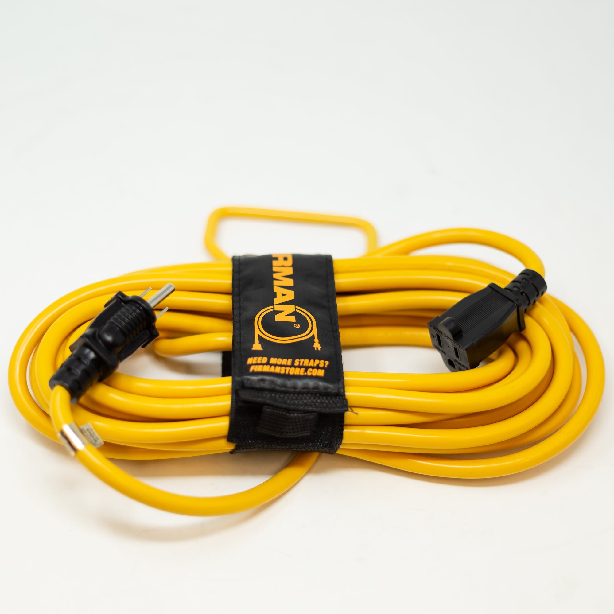 25' Heavy Duty 5-15P to 5-15R Generator Power Cord with Storage Strap - Perfect for RV, Camping, Emergency Backup & Outdoor Power Supply
