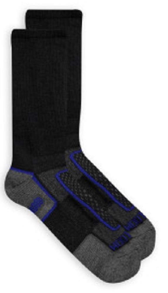 Fruit of the Loom Boys' Big 6-Pair Half Cushion Crew Socks - Black, Medium (Size 8-12) | Comfortable Cotton Socks for School, Sports & Everyday Wear