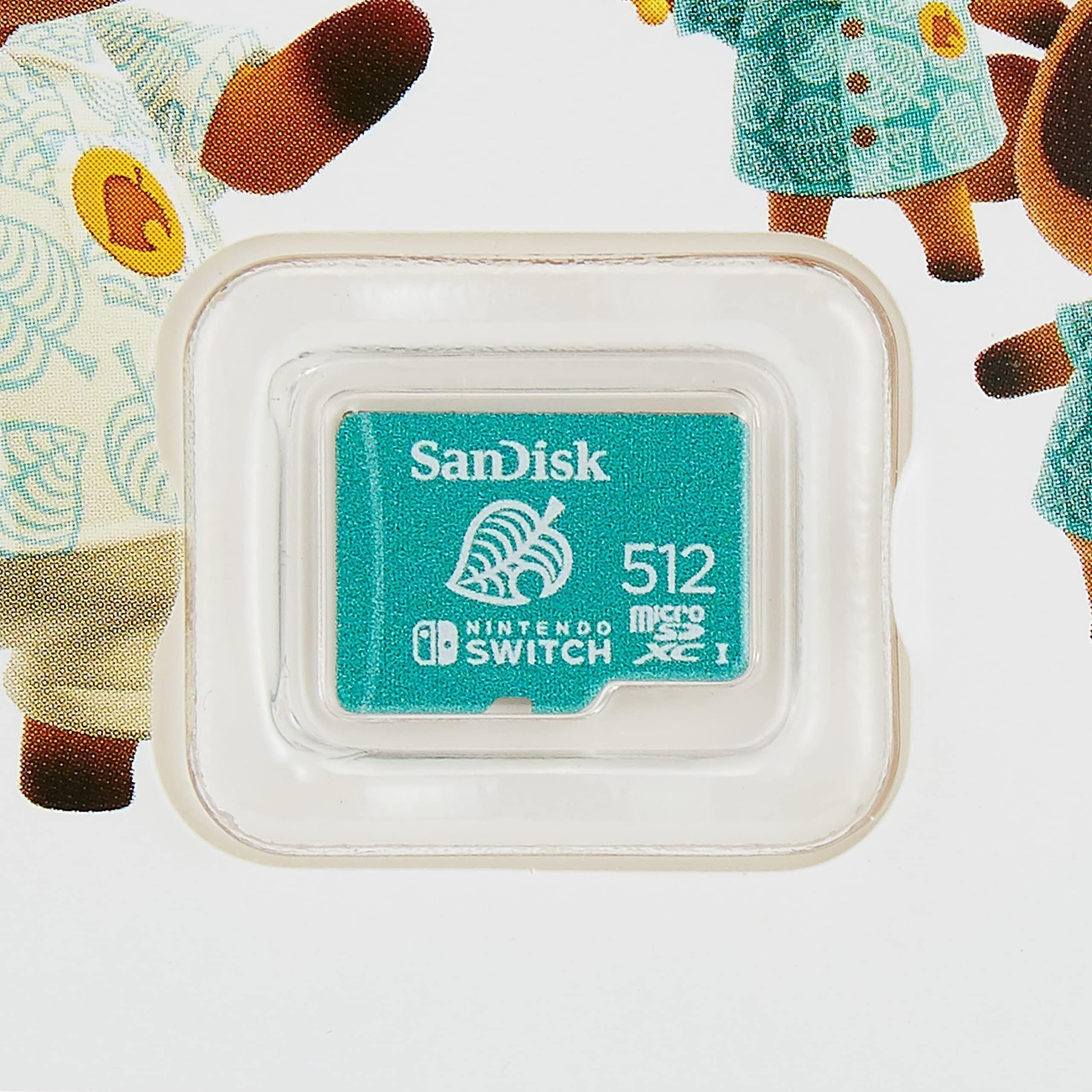 SanDisk 512GB MicroSDXC UHS-I Memory Card for Nintendo Switch - Animal Crossing Leaf Design | High-Speed Storage for Switch, Switch Lite & OLED | Perfect for Gaming, Photos & Videos