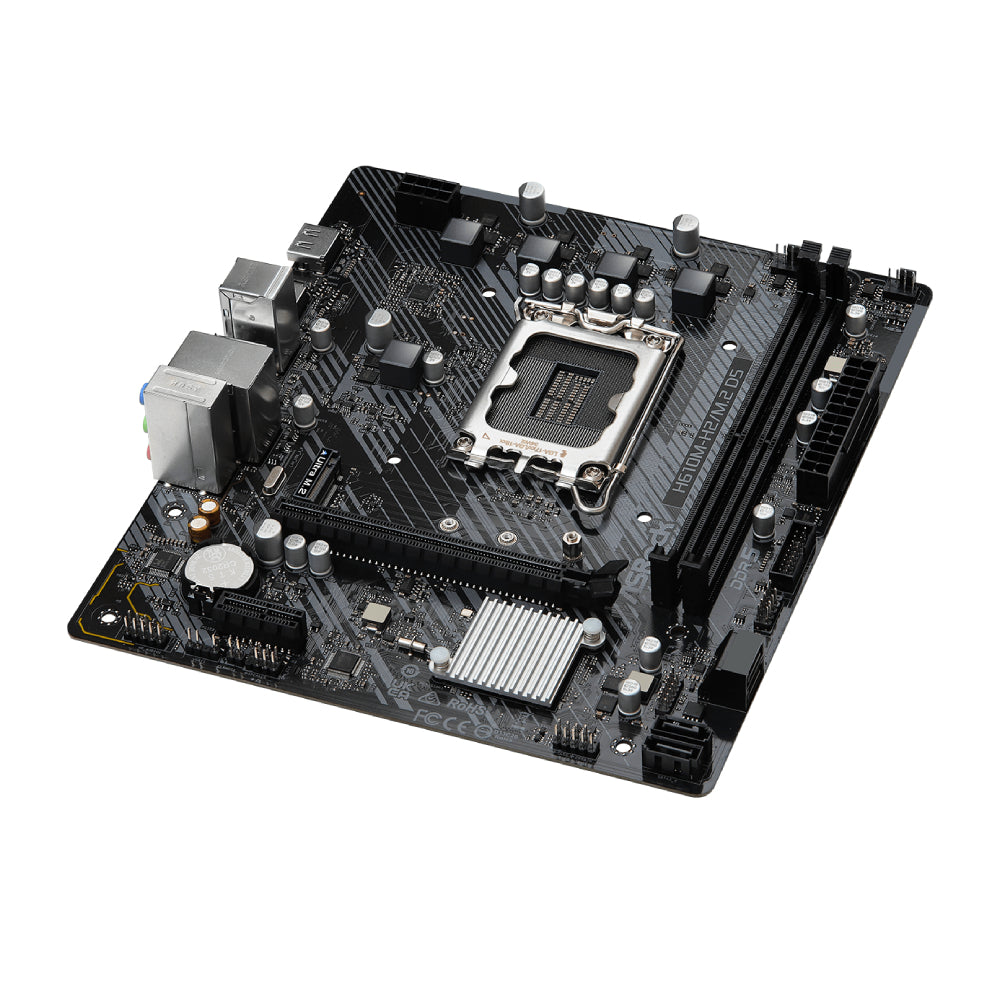 ASRock H610M-H2/M.2 DDR5 Micro ATX Motherboard - LGA 1700 Socket, Intel 12th/13th Gen Ready, Dual M.2 Slots, PCIe 4.0 - Perfect for Gaming PC Builds & Home Office Workstations