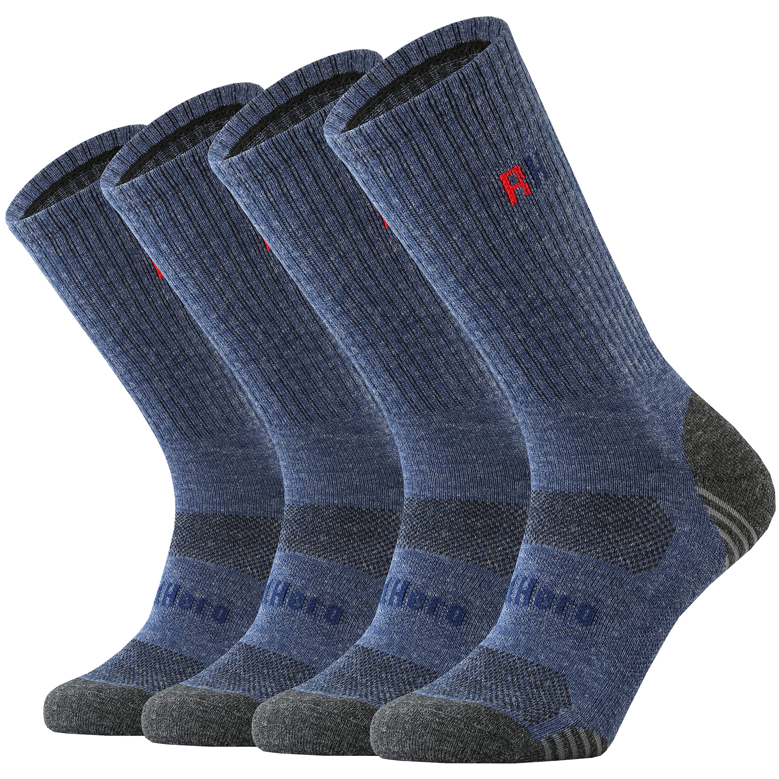 Premium Men's Merino Wool Hiking Socks - Thermal Cushion Crew Socks for Trekking & Outdoor Adventures - Moisture Wicking, Odor Resistant & Ultra Soft - Perfect for Camping, Backpacking & Cold Weather Activities