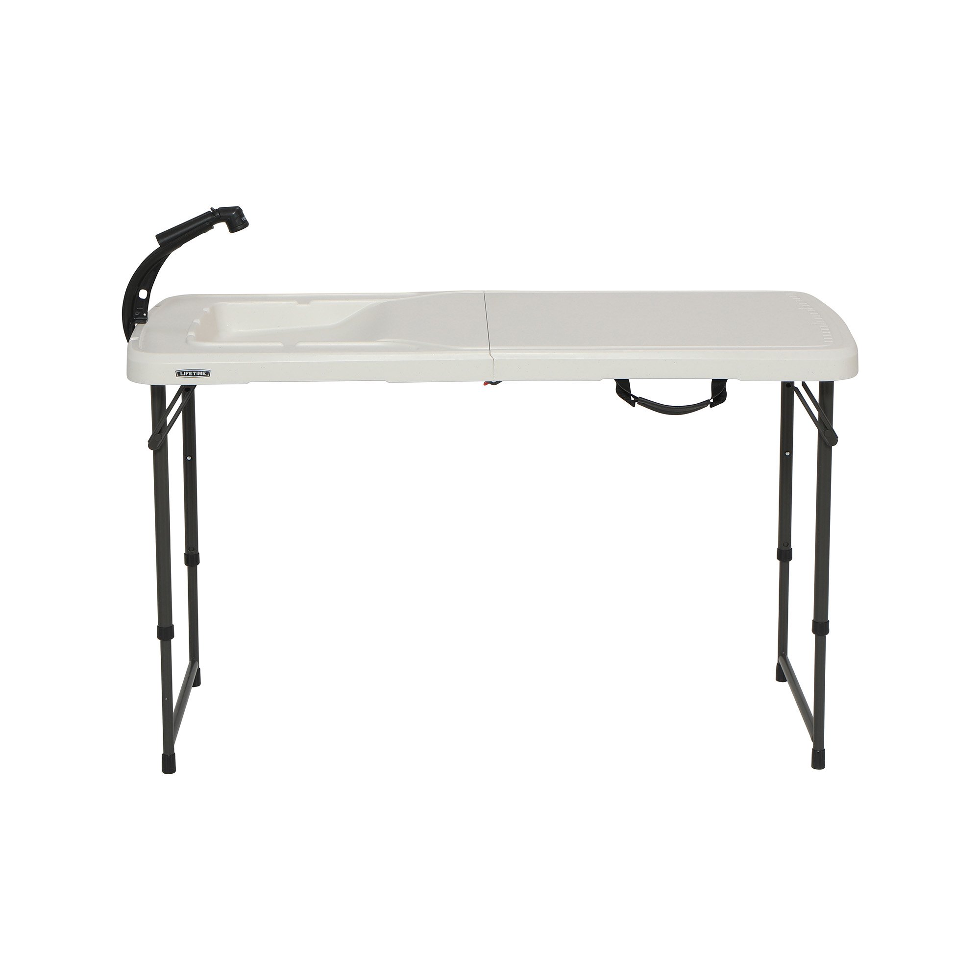 Lifetime 4 Foot Folding Fish Cleaning Table with Stainless Steel Sink - Portable Fillet Station for Camping, Picnic, Backyard, Outdoor Cooking & Fishing Trips