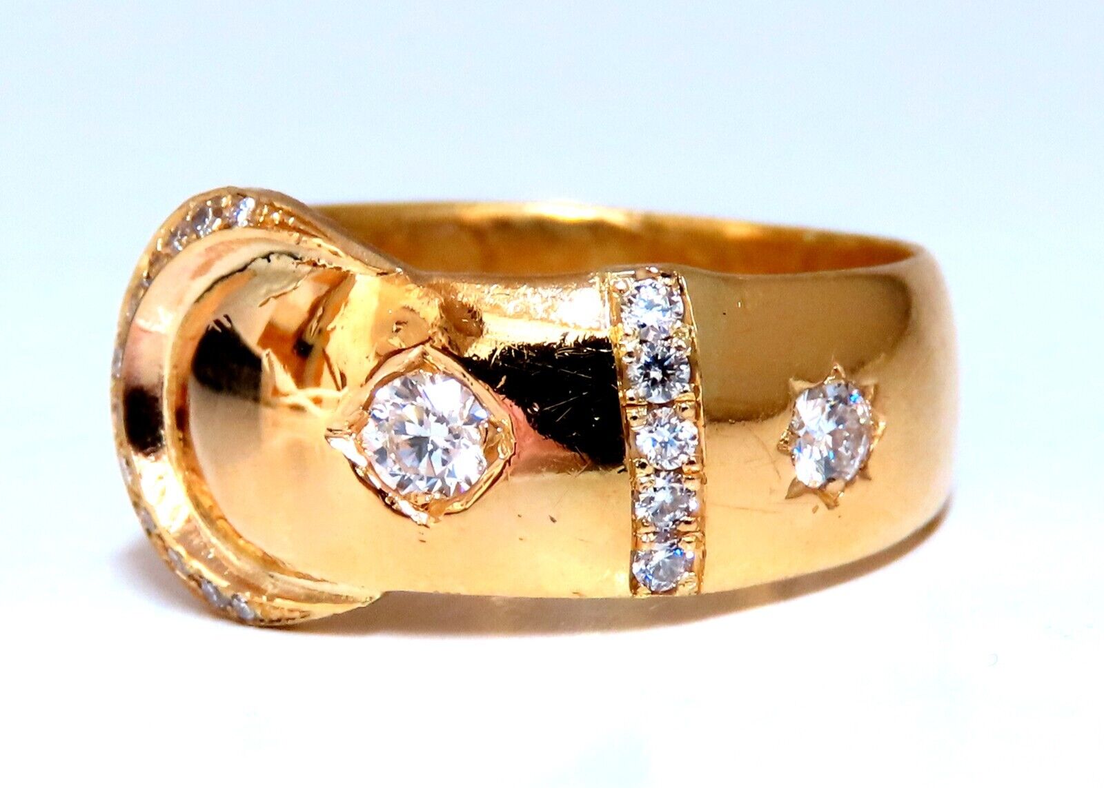 0.40 Carat Natural Round Diamond Crescent Ring in 18K Gold - Elegant Wedding, Engagement & Anniversary Jewelry Gift for Women