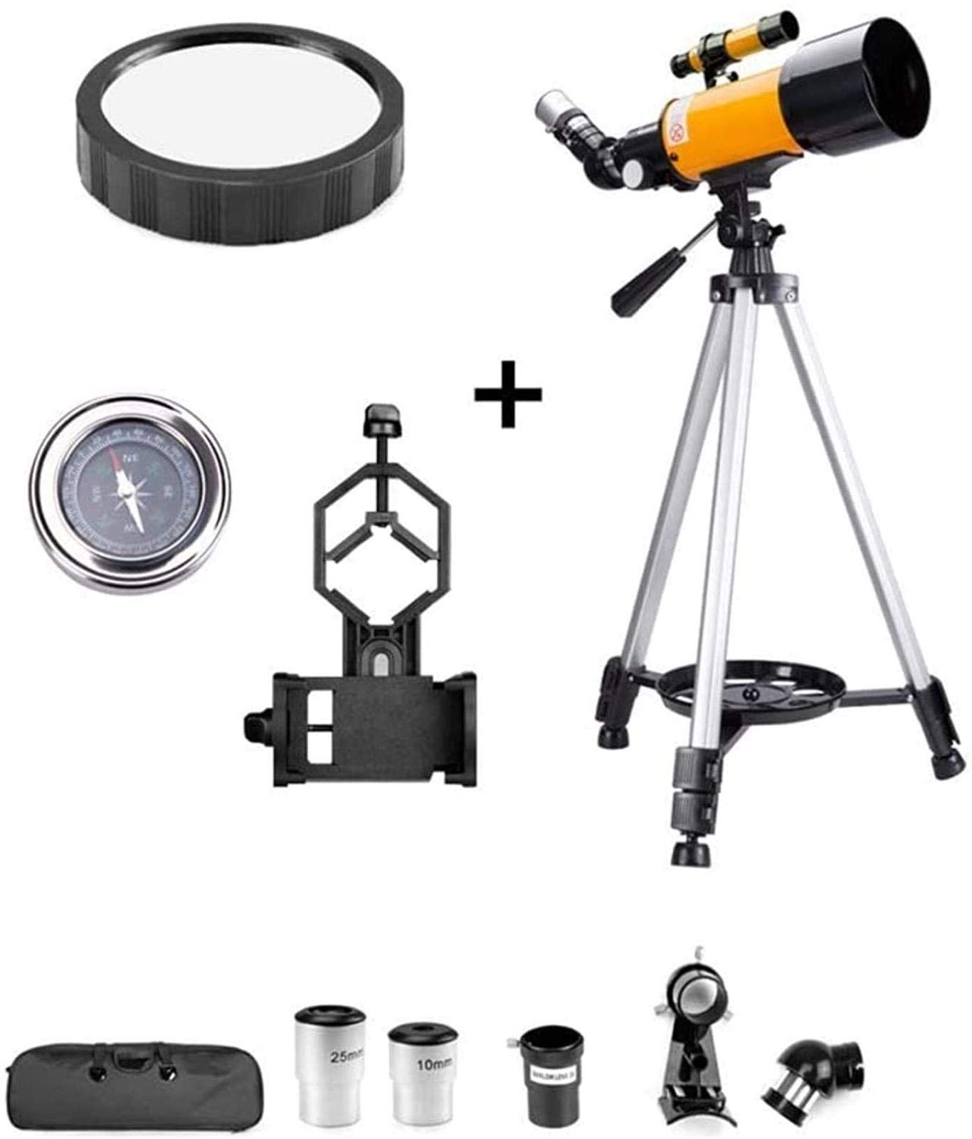 ABNNHK 70mm Aperture 400mm Refractor Telescope for Kids & Adults - Portable Travel Astronomy Telescope with Backpack for Beginners | Perfect Gift for Children | Indoor & Outdoor Stargazing, Bird Watching, Camping & Hiking