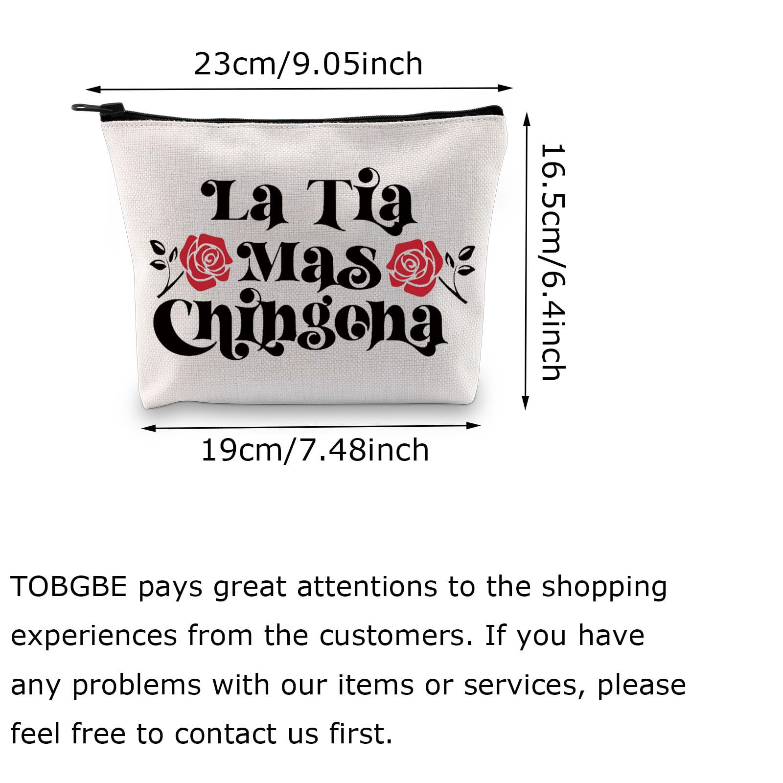 Funny Mexican Makeup Pouch Bag - 'La Tia Mas Chingona' Cosmetic Bag for Women | Unique Mexican Lover Gifts & Latina Accessories | Perfect for Travel, Birthday Presents & Bachelorette Parties